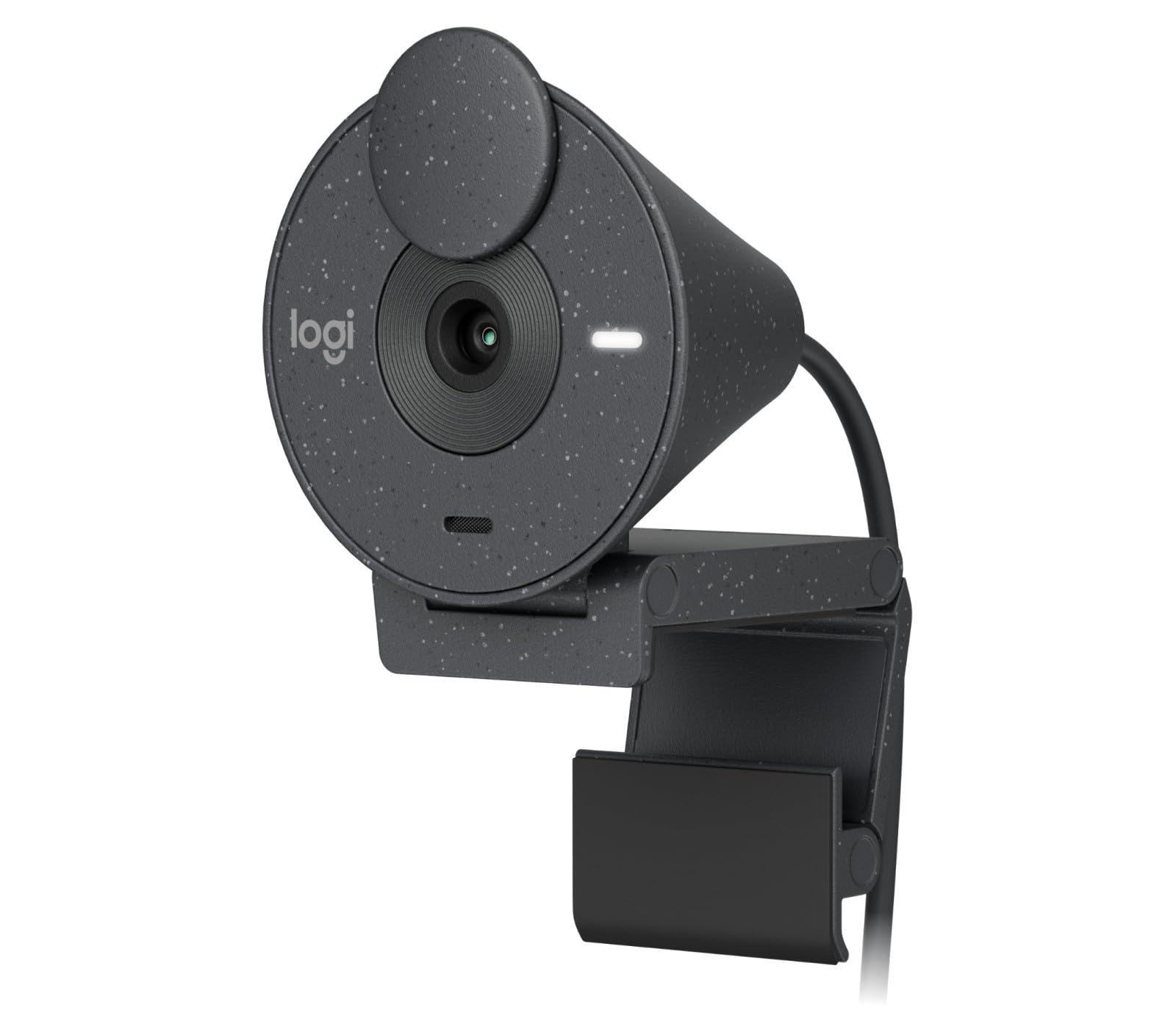 وب‌کم Full HD Logitech Brio 300 با افزونۀ حفظ حریم خصوصی، میکروفون کاهش نویز، USB-C، مجوز Zoom، Microsoft Teams، Google Meet، اصلاح خودکار روشنایی - گرافیت
