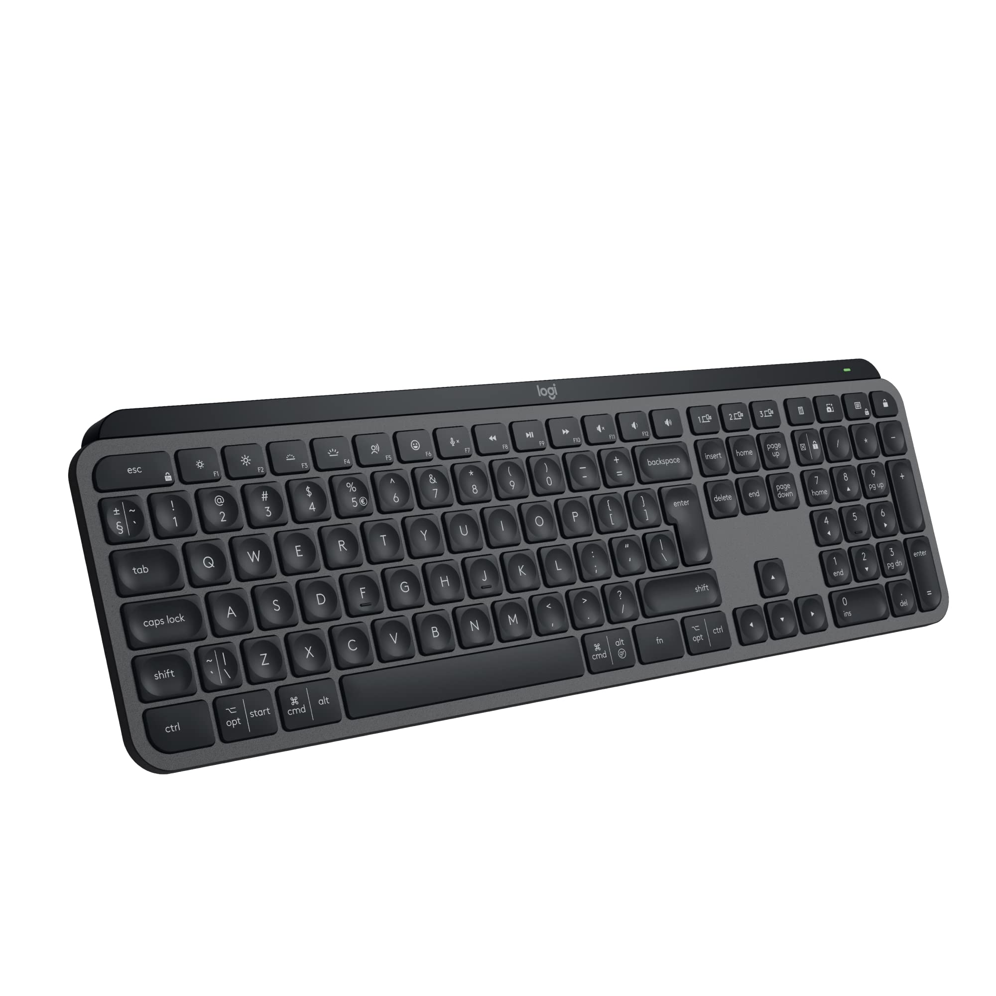 کیبورد بی‌سیم Logitech MX Keys S، با ارتفاع کم، تایپینگ دقیق و ساکت، کلید‌های قابل برنامه‌ریزی، نورپردازی پشت‌نور، بلوتوث، شارژ از طریق USB C، برای ویندوز PC، لینوکس، کروم، مک - گرافیت، صفحه‌کلید INT Graphite MX Keys S (جدید) با صفحه‌کلید US Intl Layout.
