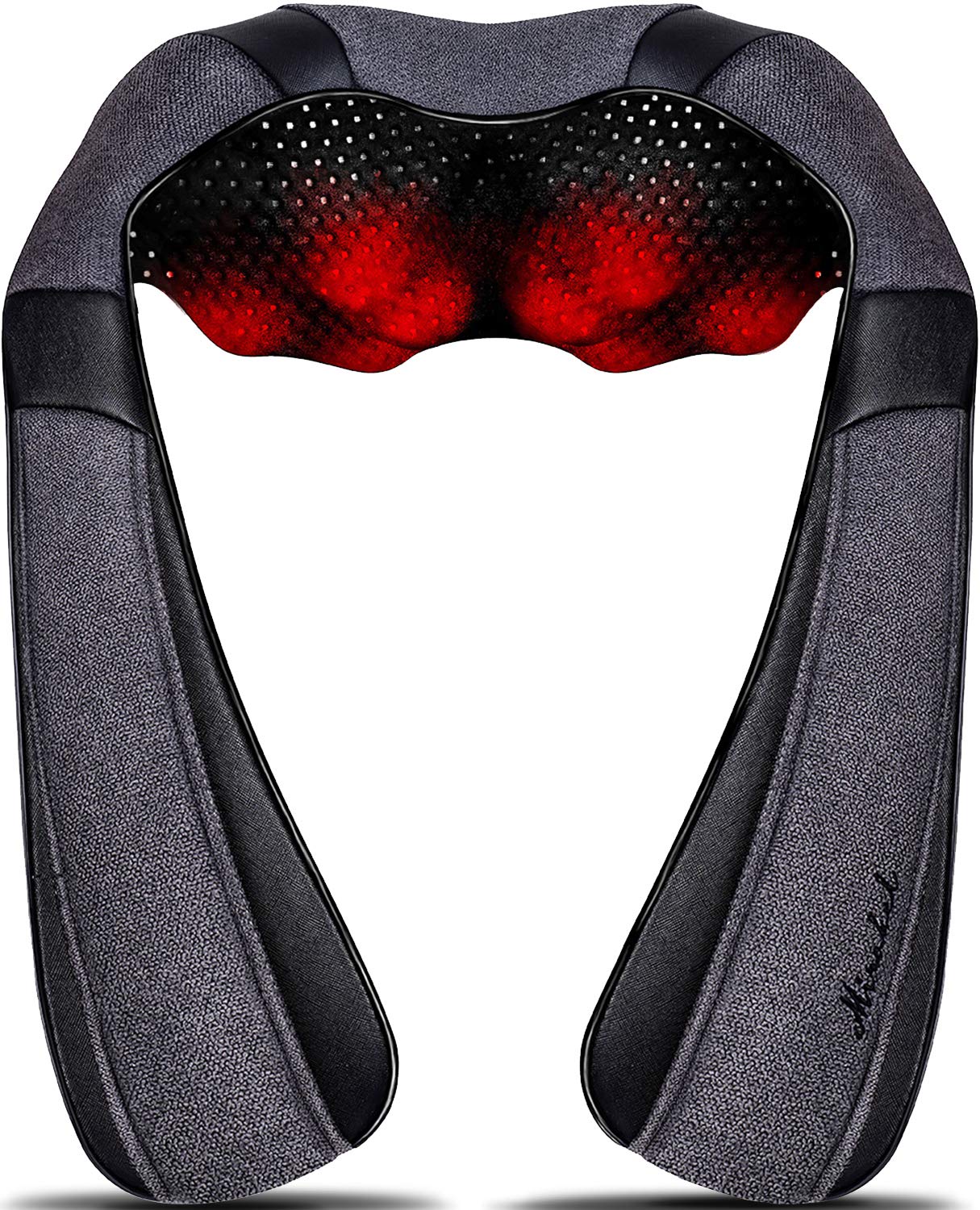 ماساژور گردن USB هوشمند، ماساژور نبضی سرویکال با توانایی گرمایش 6 حالت ماساژ، قابل حمل بی‌سیم، ماساژور گردن سه‌بعدی برای خانه و دفتر (مشکی ۱)