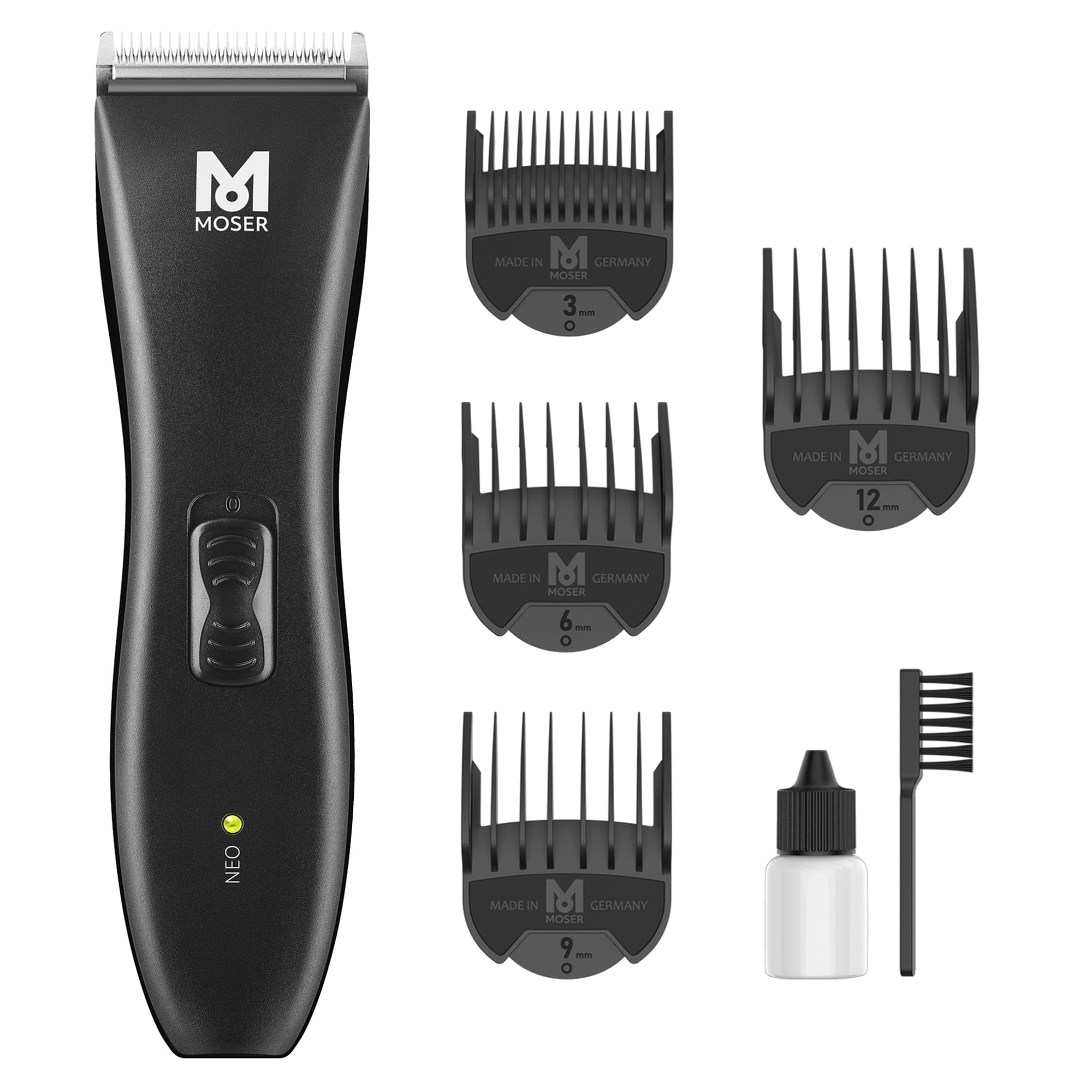 مدل Moser NEO Professional Cordless Hair Clipper برای مردان (ساخت آلمان) | فناوری تیغه جادویی | زمان استفاده 90 دقیقه | شارژ سریع با نشانگر شارژ LED (1886-0151)