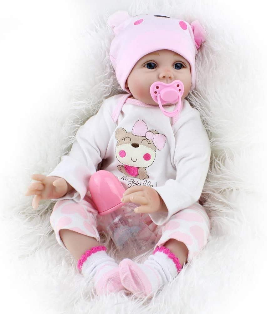 ZIYIUI 55cm / 22 "Reborn Doll دخترانه عروسک نرم واقعی سیلیکون نرم واقعی بازیکنان تولد هدیه