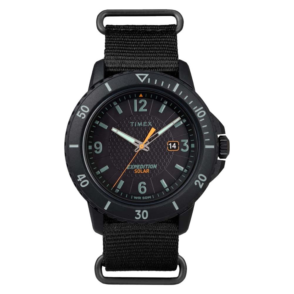 مژده، ساعت مچی مردانه Timex Expedition Gallatin با قطر 45 میلی‌متر، رنگ سیاه/نارنجی