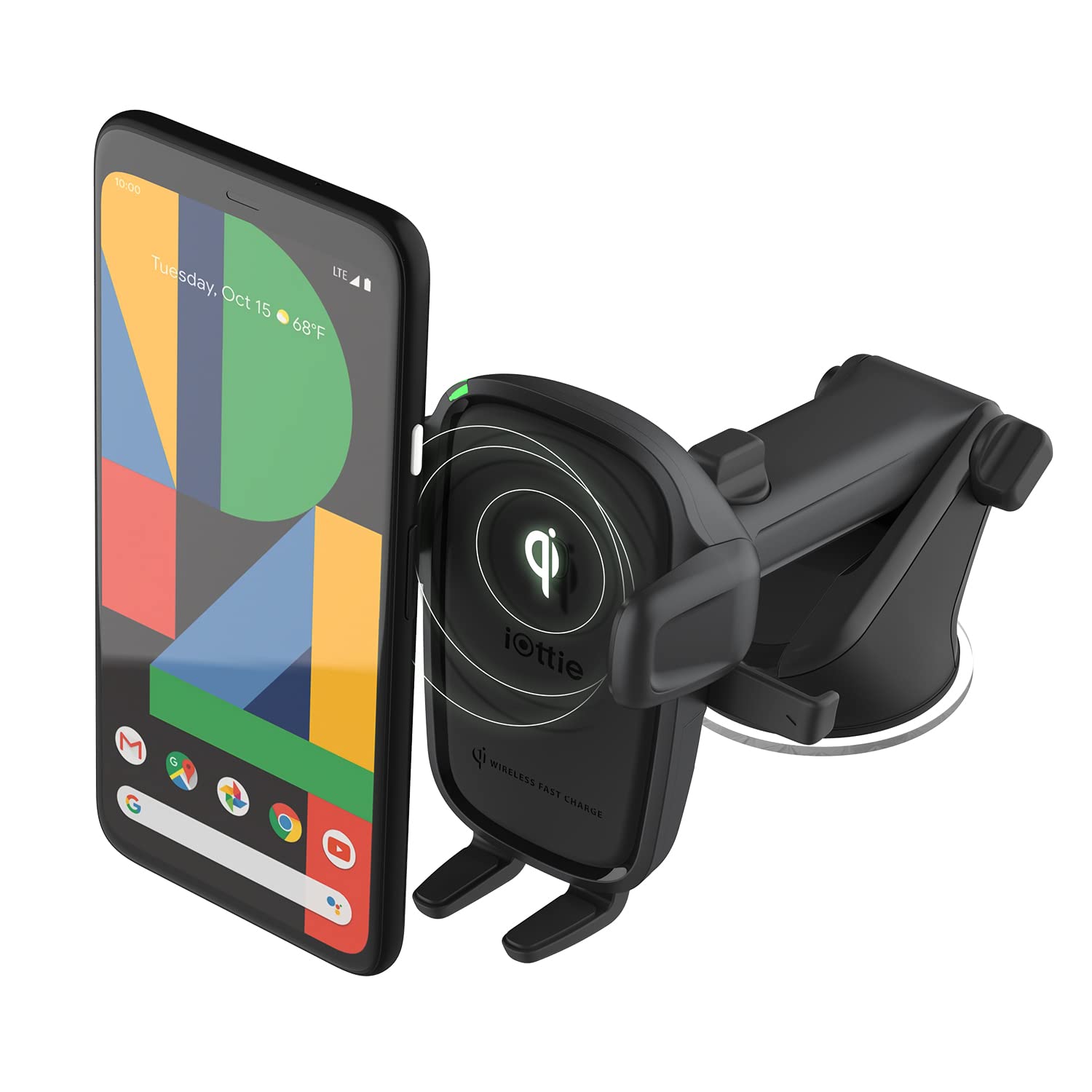 محصول iOttie Easy One Touch Wireless Dashboard & Windshield Mount، نگهدارنده خودروی متوسط ​​و شارژر خودرو است.