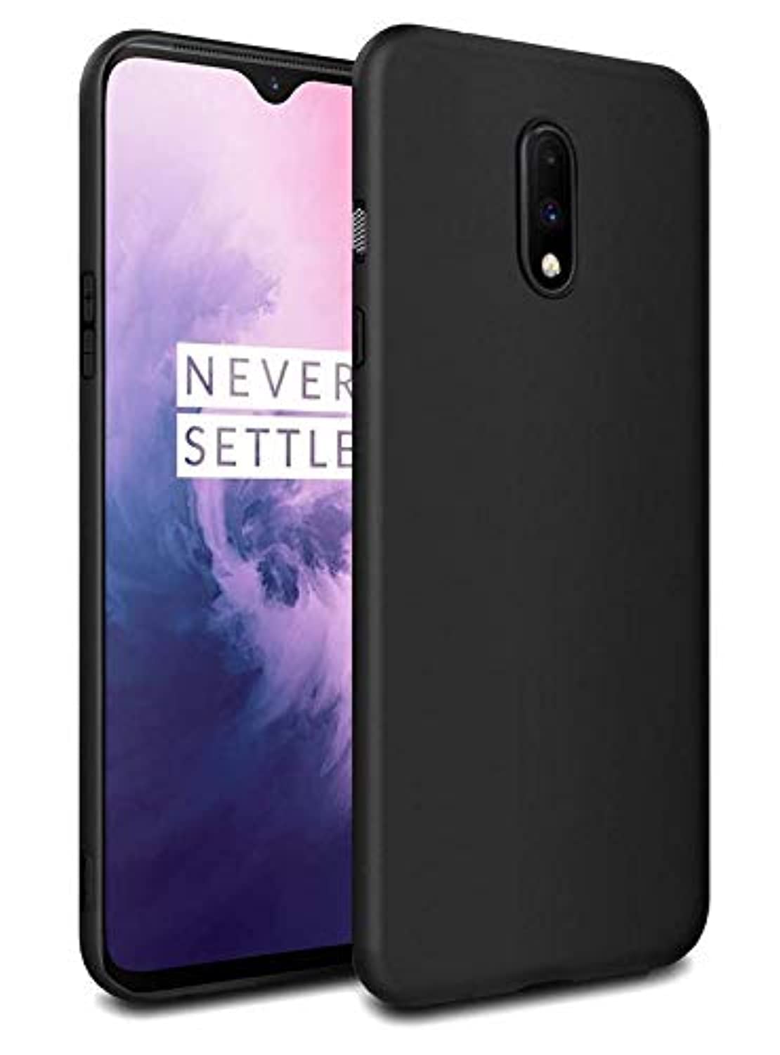 کاور محافظ مخصوص Oneplus 7 پریمیوم اولتراتن ابرناز، نازک و نرم، سیلیکون مات رابریز شده برای Oneplus 7 (مشکی مات) توسط Nice.Store.UAE
