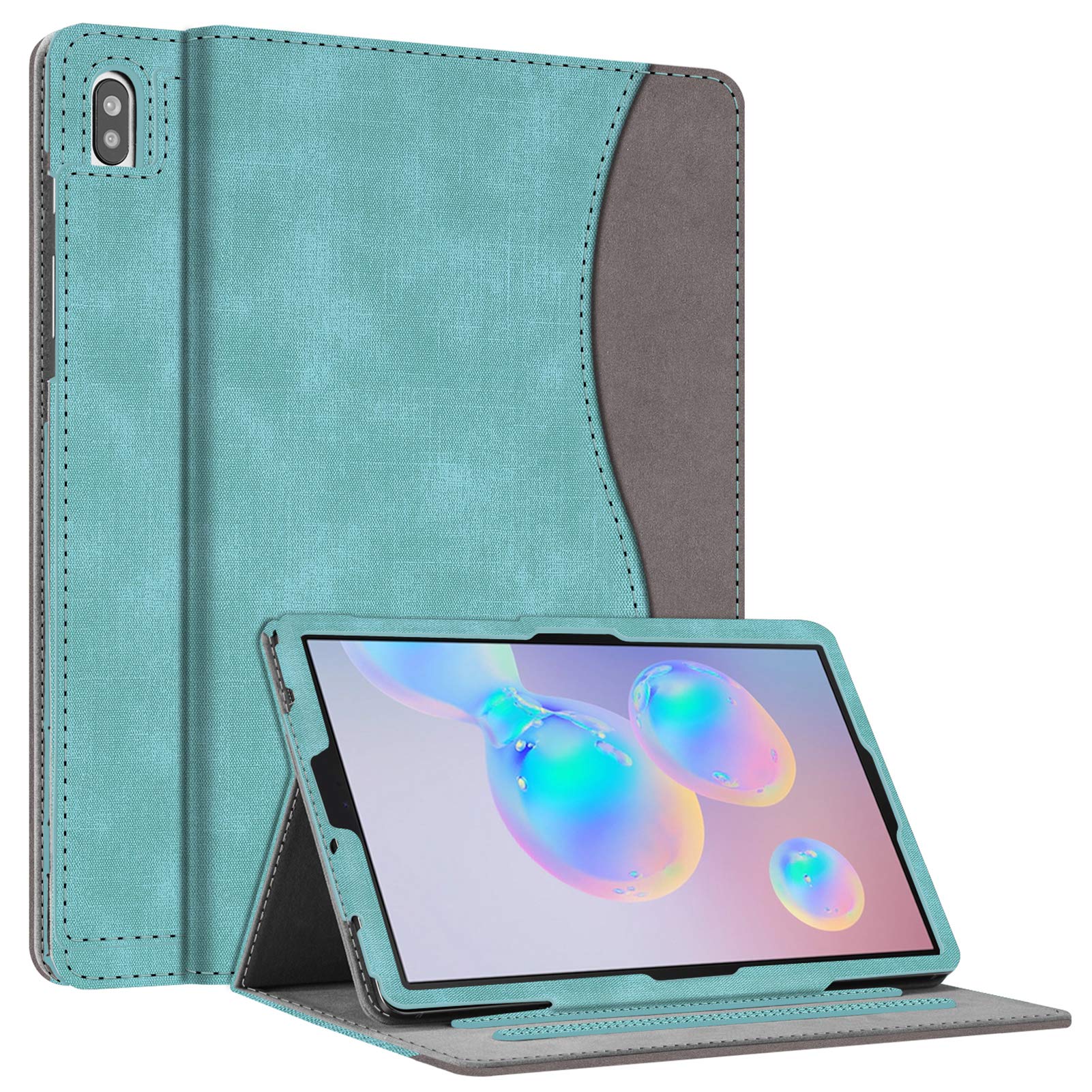 کاور فینتی برای Samsung Galaxy Tab S6 10.5 اینچ 2019 (مدل -T860/T865/T867)، [طراحی اسلات Patented S Pen] در قابلیت نمایش چند زاویه ای ایستاده Auto Wake/Sleep، روکش Denim ترکواز