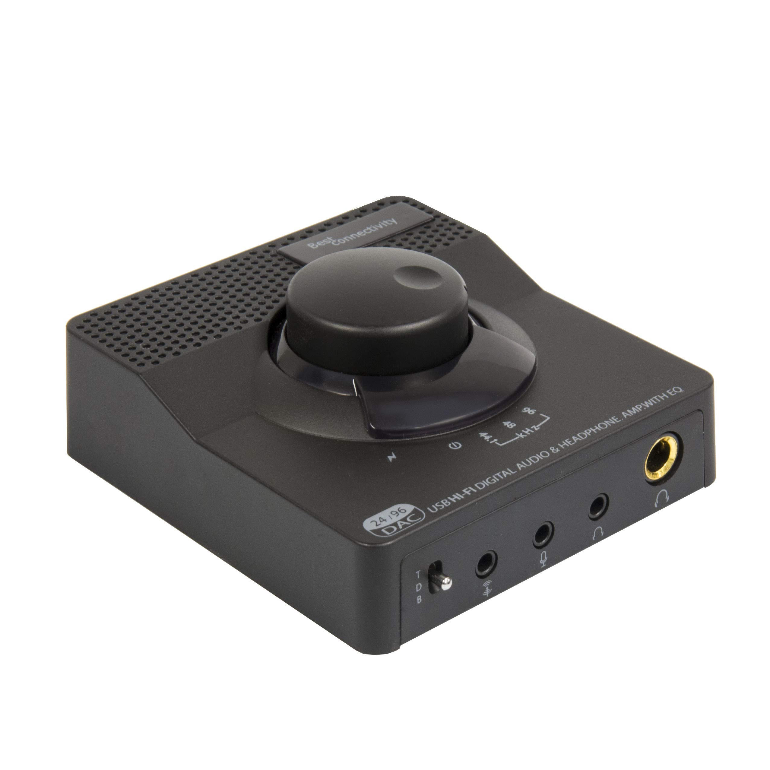 Syba Sonic 24bit 96KHz USB DAC Stereo Headphone Amplifier 2 Stage EQ Digital/Coaxial Output and RCA Output SD-DAC63116 24/96 DAC BLK