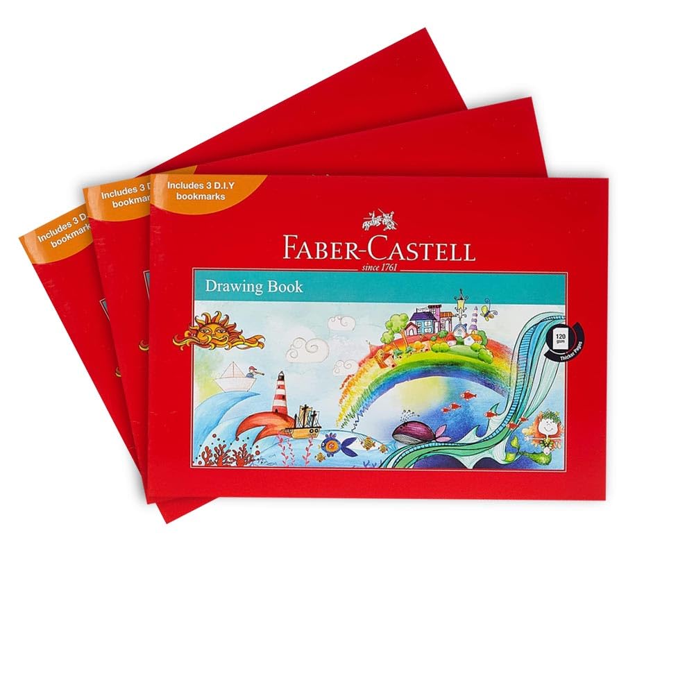 جلد نقاشی Faber-Castell A4 با 120 گرمی، 36 برگ، رنگ سفید، بسته‌ی ۳ عدد