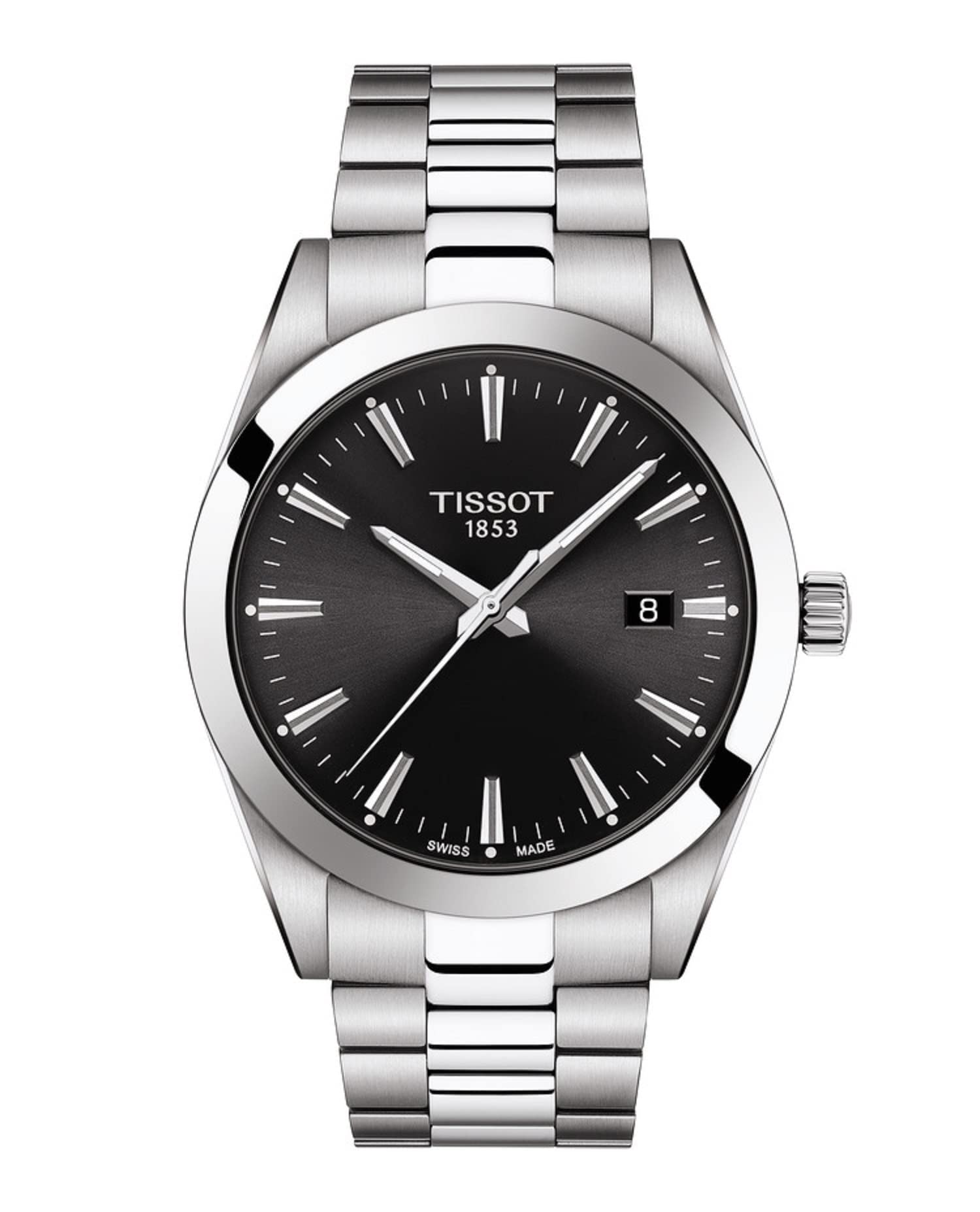 ساعت مچی مردانه Tissot از جنس استیل ضدزنگ با طرح خاکستری و مشکی