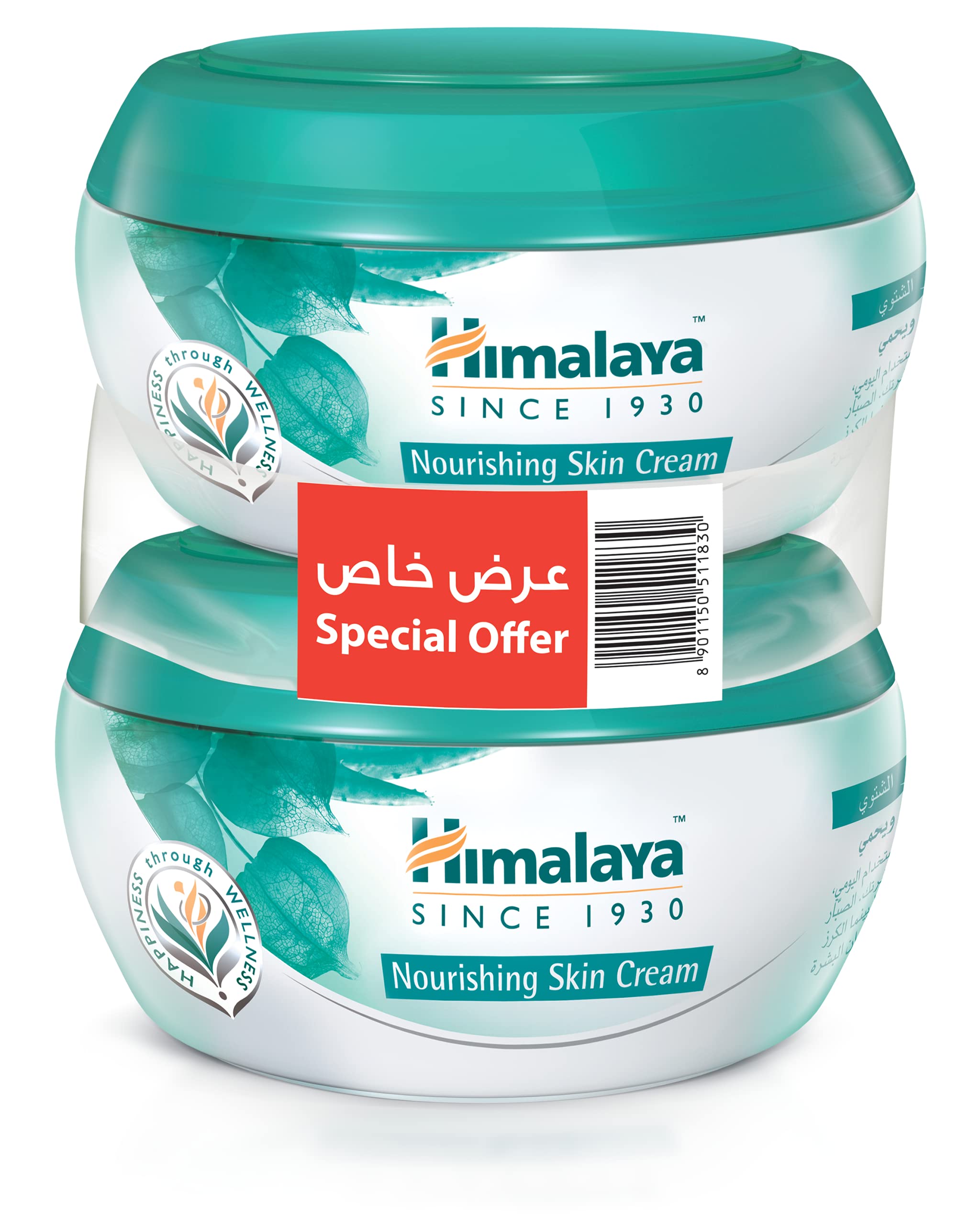 کرم مرطوب کننده پوست هیمالیا از سال 1930، 150 میلی لیتر + 150 میلی لیتر رایگان (2 عدد) (بسته 1 عدد)
