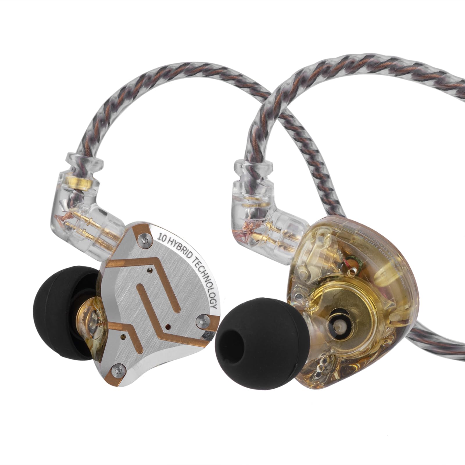 اسلوی لین KZ ZS10 Pro، 4BA + 1DD 5 راننده در گوش مانیتور، گوشواره سیمی HiFi، گیمینگ ارباد، گوشواره های Hybrid IEM با صفحه فولاد ضد زنگ، کابل 2 پین فروکاوی (بدون میکروفن، زرد روشن) زرد روشن بدون میکروفن