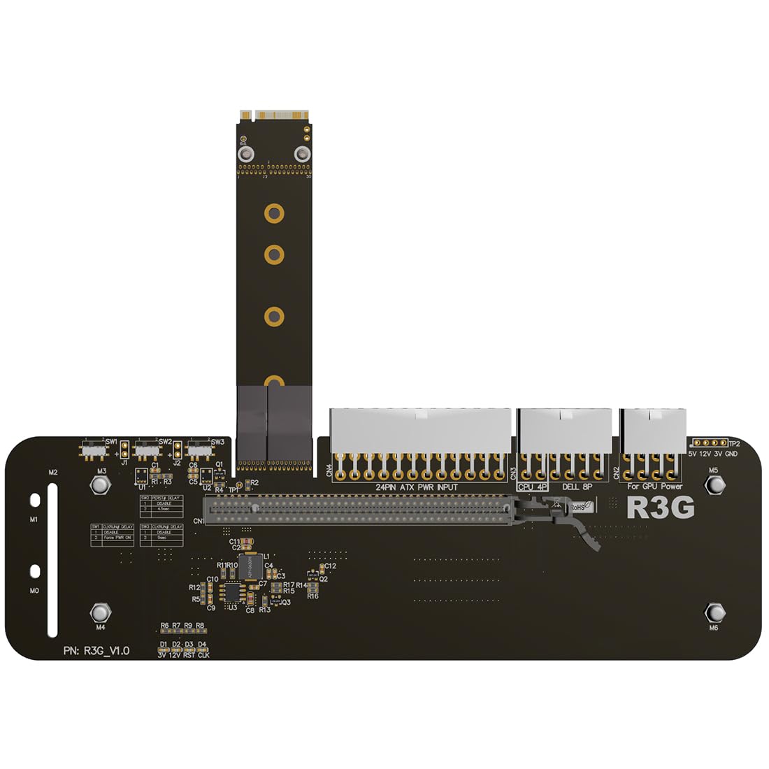 پایه نمایشگر خارجی ADT-Link M.2 Key M NVMe با کابل PCIe3.0 x4 Riser دراز 25 سانتیمتر 50 سانتیمتر 32Gbs برای ITX STX NUC VEGA64 GTX1080ti (25CM، R43SG)