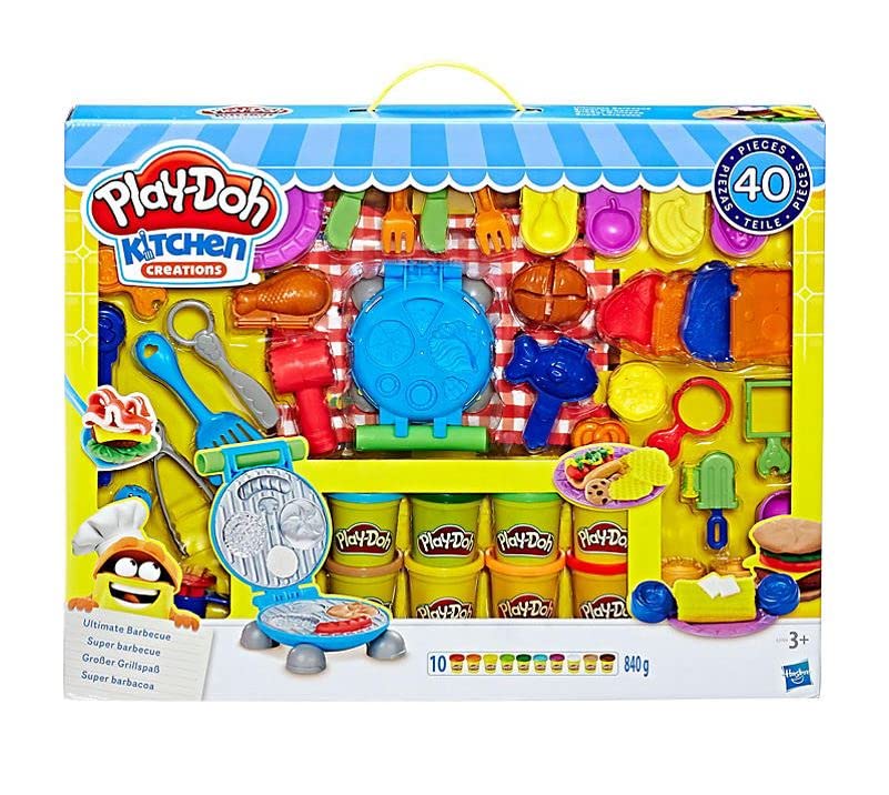 مجموعه باربیکیو نهایی Play-Doh Kitchen Creations بسازید و غذاها را با ابزارهای آشپزخانه و 40 قطعه تهیه کنید