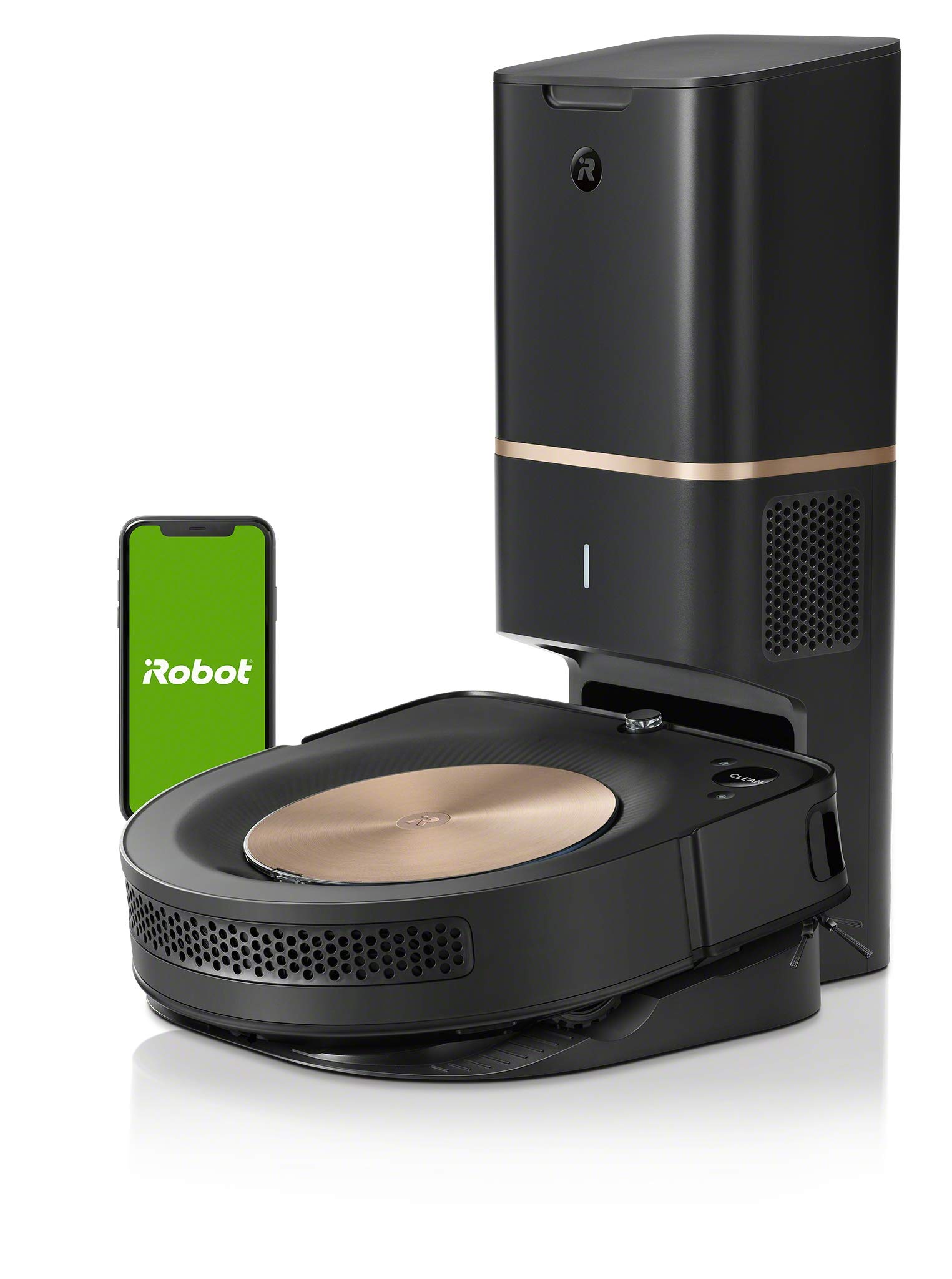 ربات خوراکی iRobot Roomba s9+ با اتصال WiFi و دفع خودکار زباله، فناوری PerfectEdge، مسیریابی پیشرفته، زمان‌بندی، گارانتی ۲ ساله برای ربات و ۱ سال برای باتری، رنگ مشکی، مدل S955840.