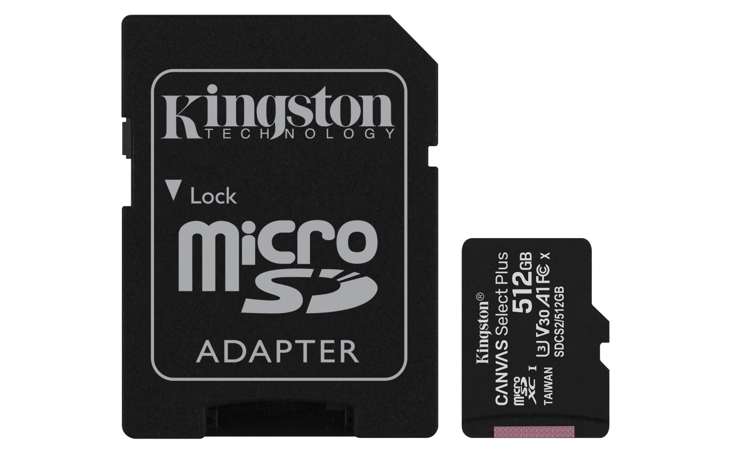 کارت حافظه Kingston Technology Canvas Select Plus 512 گیگابایت SDXC UHSI Class 10 microSD 512 گیگابایت با آداپتور (تک عدد) تکی