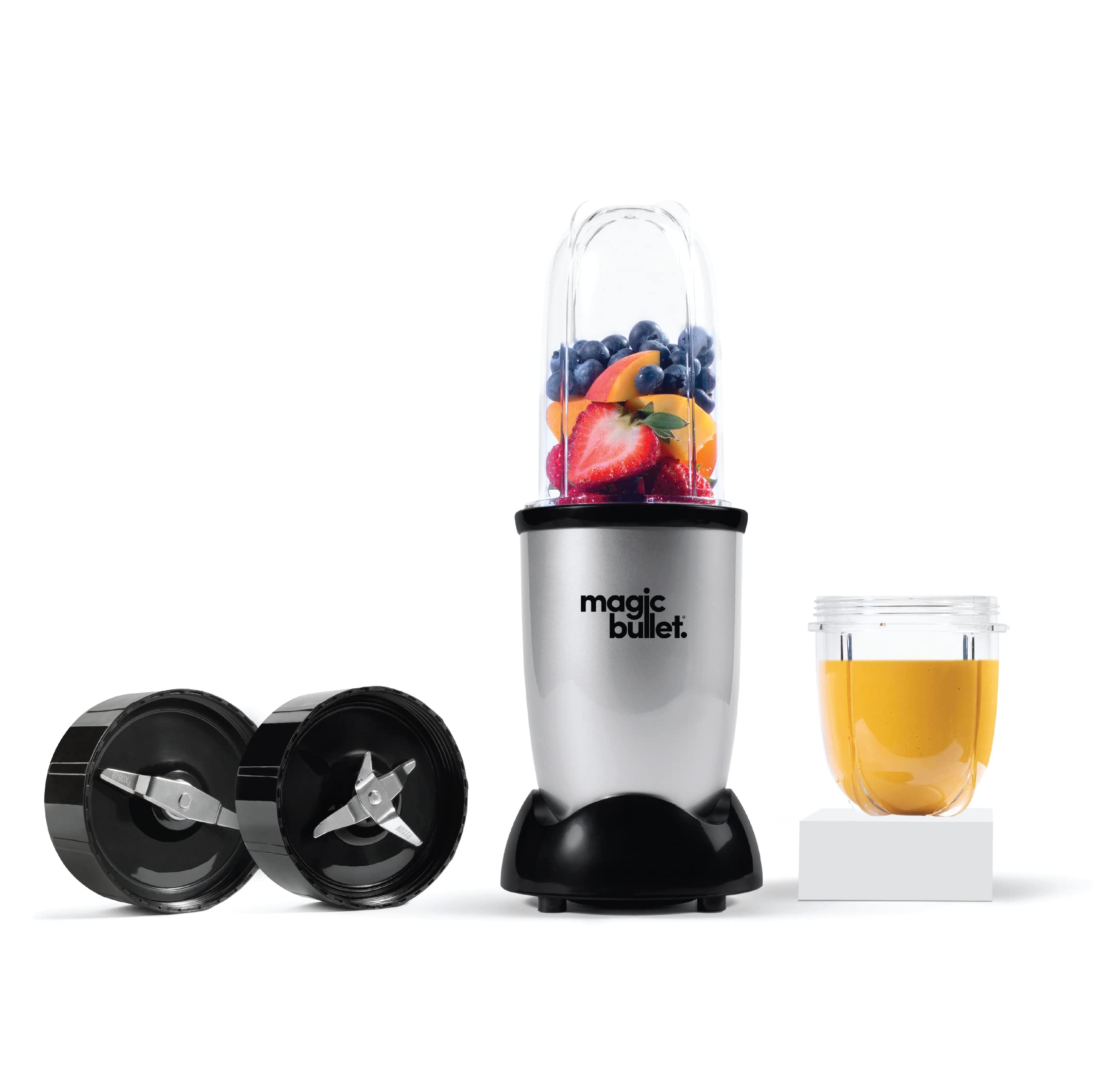 توپ جادویی مدل Magic Bullet، دارای چهار قطعه لوازم جانبی، آسیاب چندکاره با سرعت بالا، رنگ نقره‌ای، MB4-0612