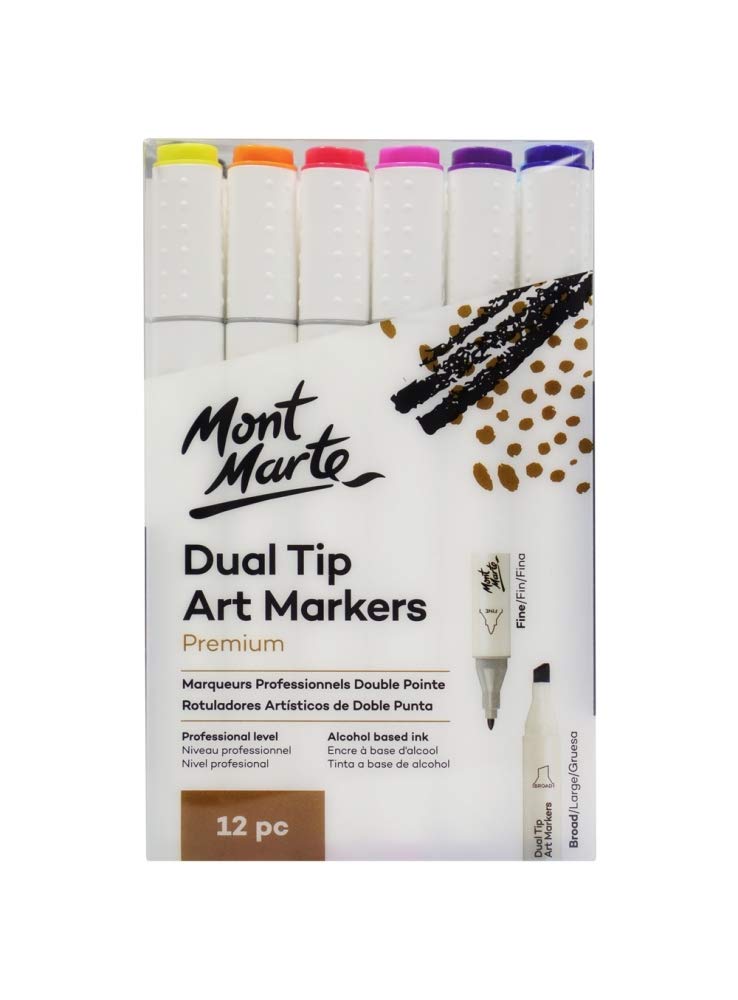 مدادهای هنری دو نوک Mont Marte Dual Tip (12 عدد)