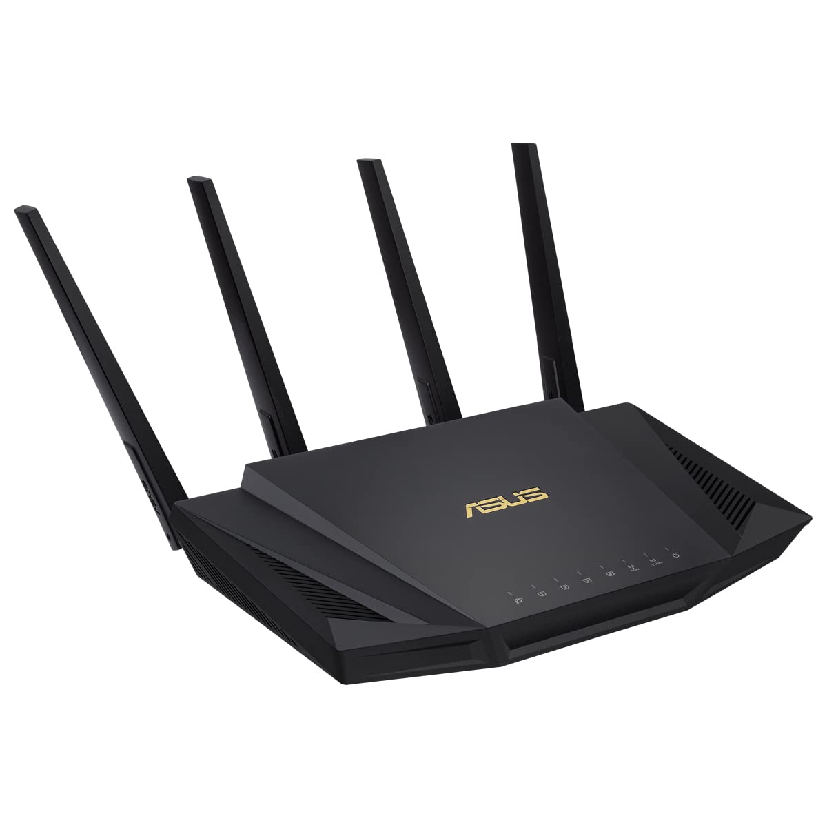 ایسوس RT-AX58U Ax3000 روتر دو بانده وای فای 6 (802.11Ax) با فناوری‌های MU-MIMO و OFDMA، رنگ مشکی با سرعت 3.000 مگابیت بر ثانیه، 1 پورت وان + 4 پورت LAN + 1 پورت USB 3.2