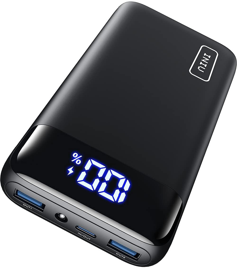 پاور بانک INIU، شارژر قابل حمل با شارژ سریع 20000mAh، پاوربانک 22.5 وات با ورودی و خروجی USB C، باتری پک PD3.0 QC4.0 سازگار با آیفون های مختلف و سامسونگ و iPad، رنگ مشکی