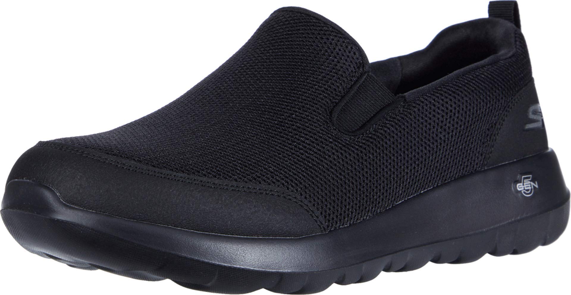 Skechers Go Walk Max Clinched - کفش پیاده‌روی مردانه اسلیپ‌آن با رویهٔ توری ورزشی و دو پنل کشی، سایز ۴۰ (EU)، رنگ مشکی-مشکی