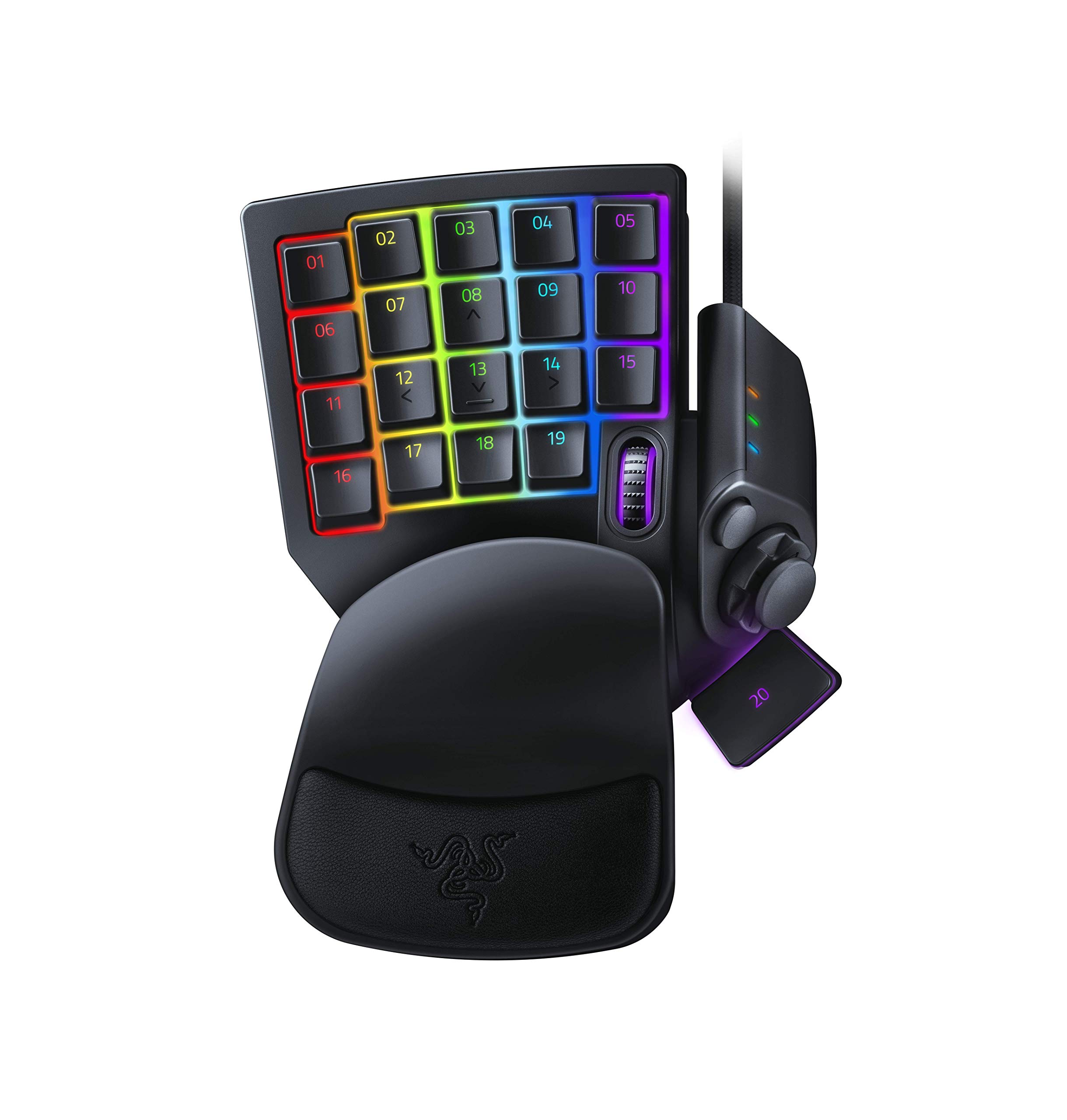 کیبورد بازی Razer Tartarus Pro - Switch های آنالوگ-نوری، 32 کلید قابل برنامه‌ریزی، روشنایی چرما RGB، قابلیت ماکرو برنامه‌ریزی- تارتاروس پرو مشکی - سوییچ آنالوگ RGB