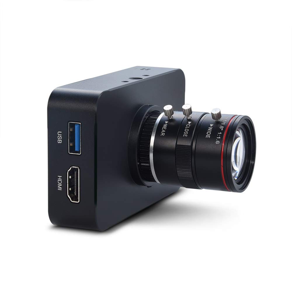 دوربین HDMI 12 مگاپیکسل MOKOSE 1080P USB HD Streaming Webcam آموزشی، ضبط 4K@30FPS صنعتی دارای لنز زوم دستی بدون تحریف 6-12 میلیمتر برای دوربین با نصب C/CS.
