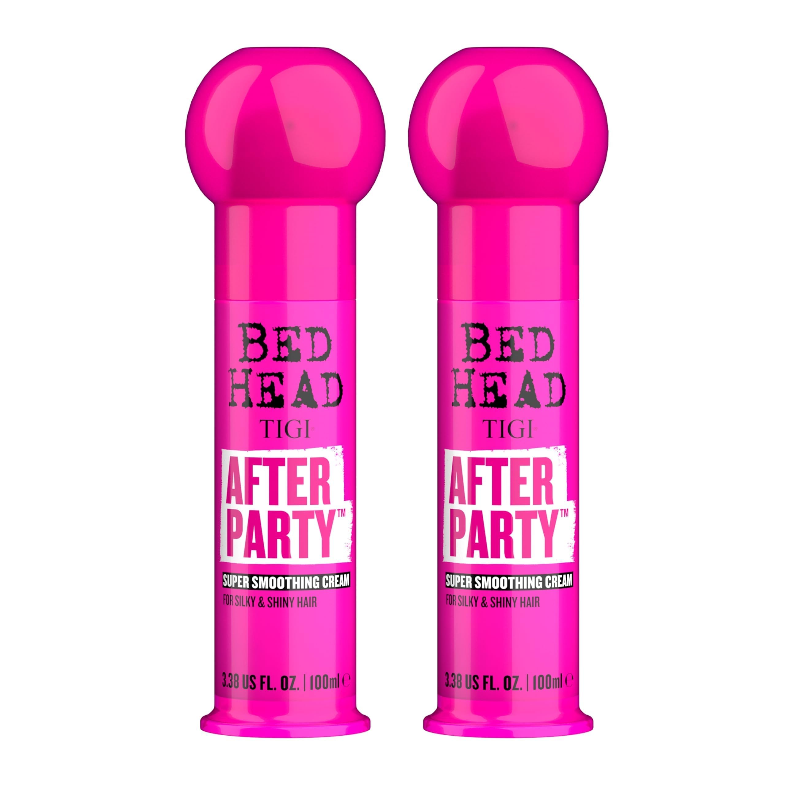 کرم صاف کننده TIGI Bed Head After The Party - آرام کننده موهای پروازی، جلبک سازی و پرز، محافظت در برابر رطوبت، درخشش سبک و حجم، با روغن تخم کرچک، برای انواع موها، 3.4 اونس - 2 بسته‌ای