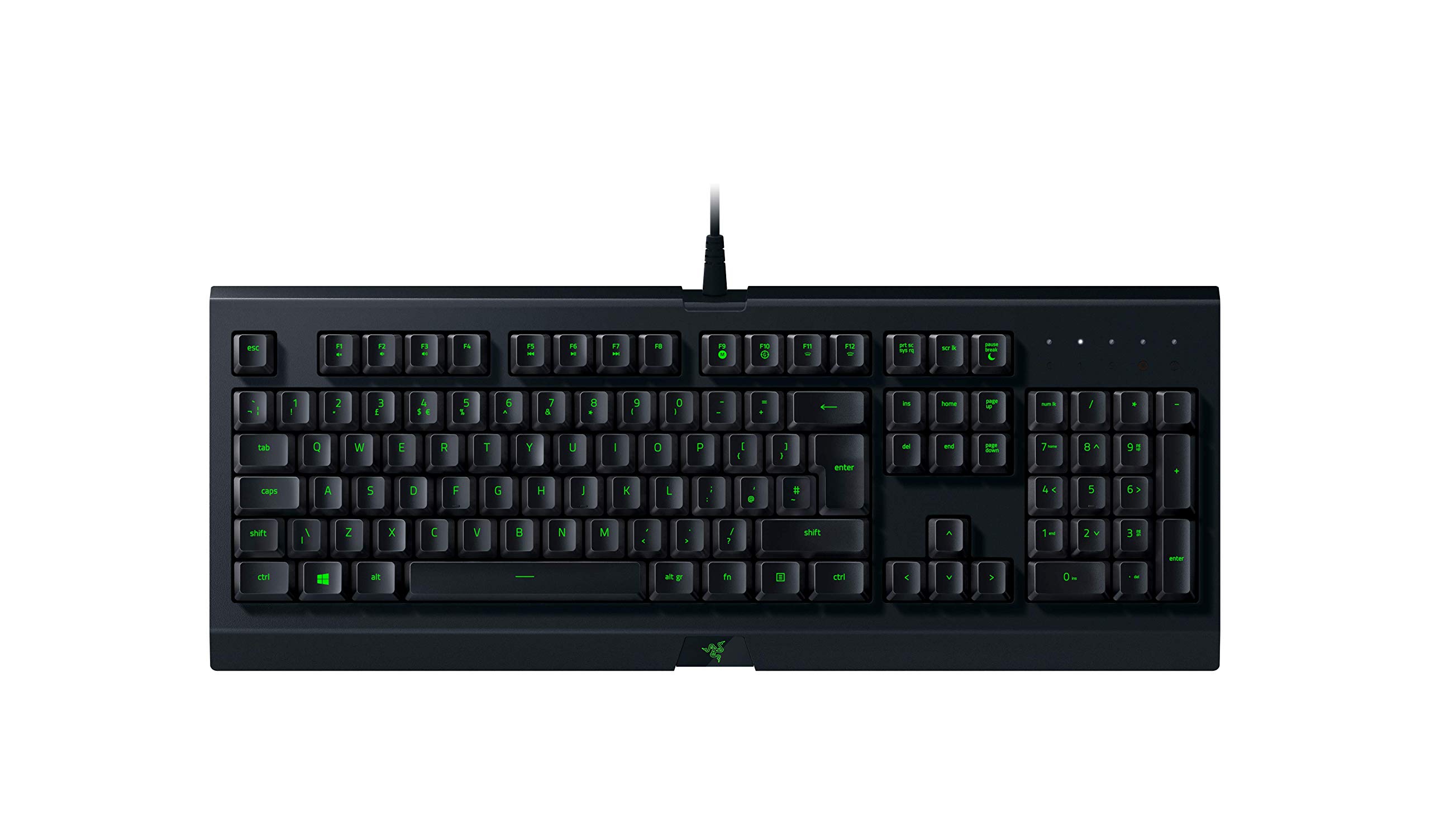 صفحه کلید بازی Razer Cynosa Lite: نورپردازی RGB Chroma یک منطقه قابل تنظیم، طراحی ضدآب، قابلیت برنامه‌ریزی ماکروهای قابل تنظیم - مدل سیاه Cynosa Lite. کلاسیک.