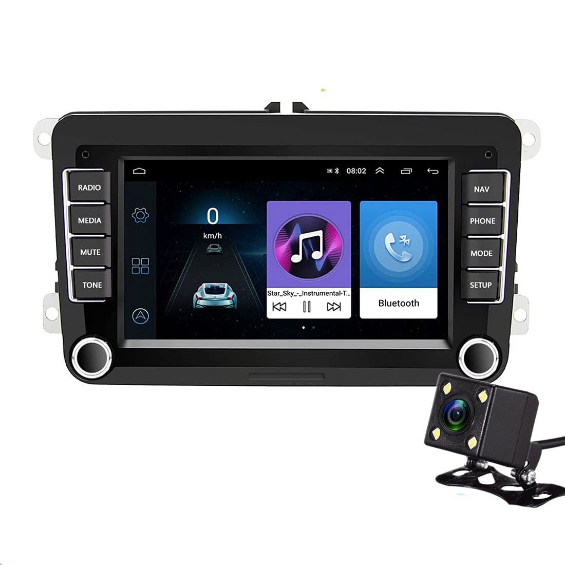 قطعات VIGORFLYRUN PARTS LTD 2 دین Android Car Radio Multimedia Player Bluetooth WIFI Mirror Link GPS Navigation FM برای و/و/گلف/پولو/جتا/پاسات/اسکودا/اکتاویا دوربین نما به عقب