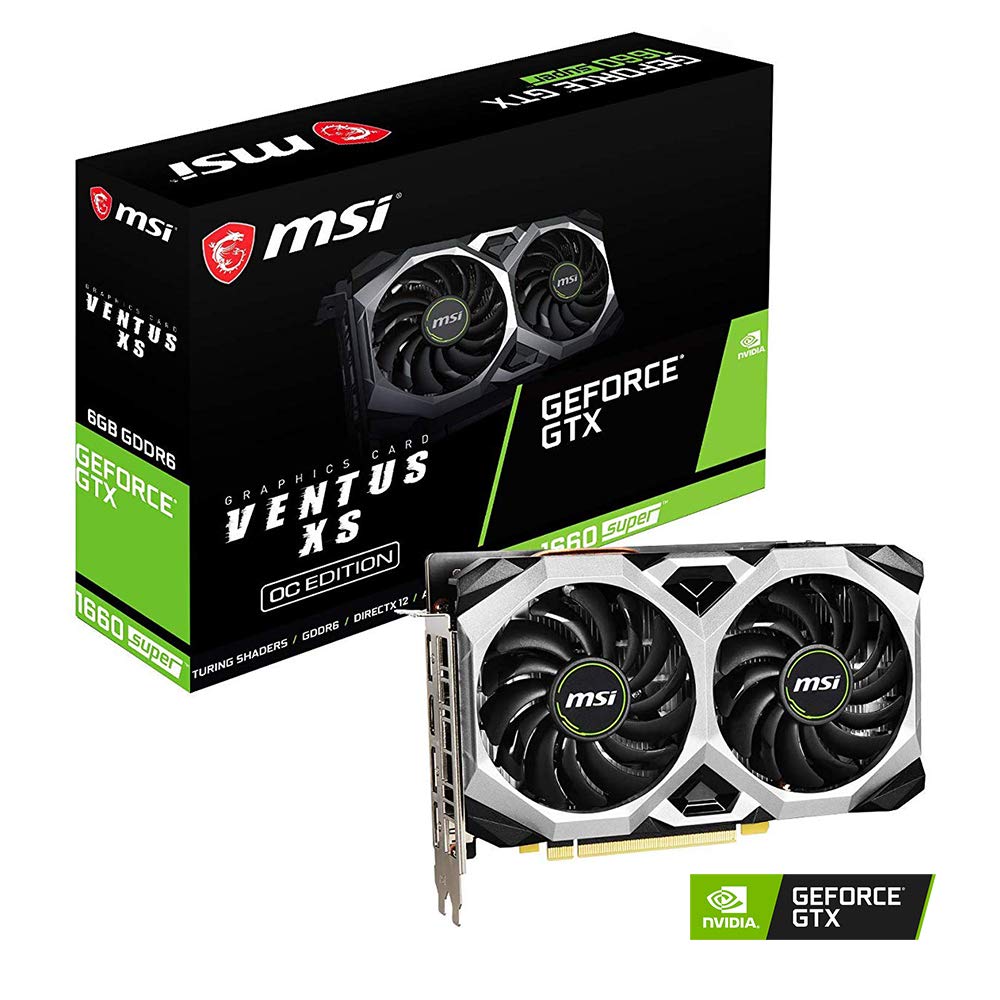 کارت گرافیک MSI Gaming GeForce GTX 1660 Super VENTUS XS OC, G166SVXSC 6GB GDRR6 192 بیت HDMI/DP با پشتیبانی از HDCP، DirectX 12، دو فن، آماده VR و قابلیت Overclock