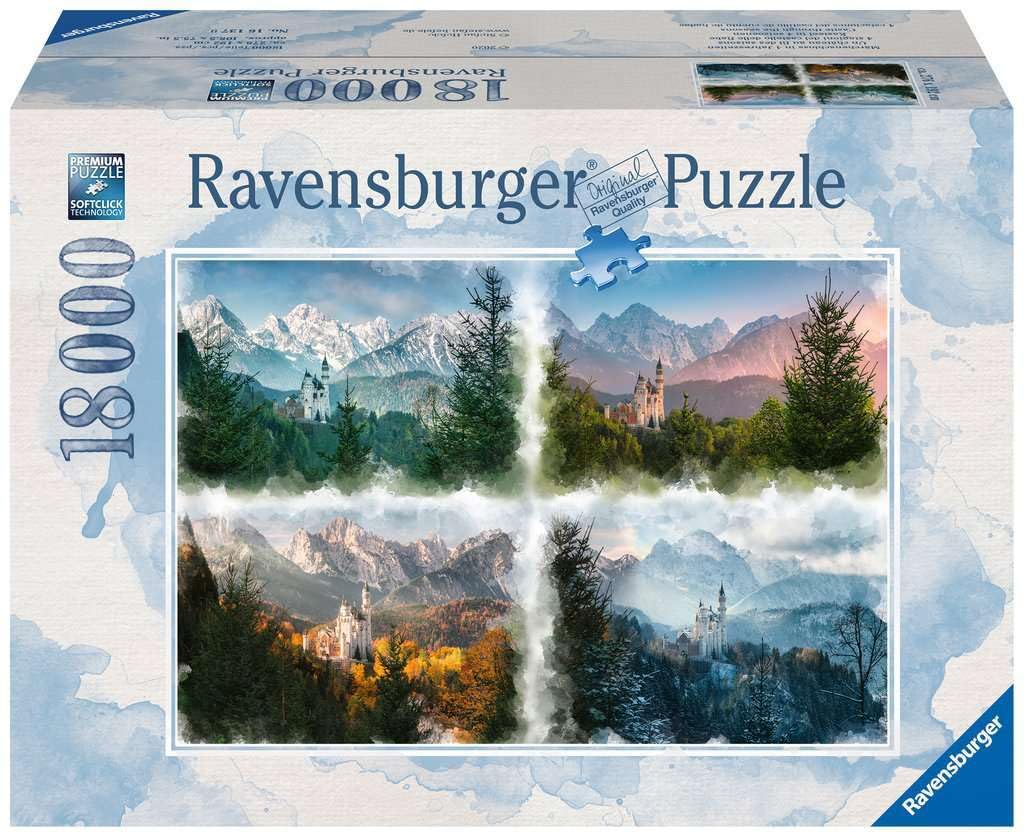 پازل Ravensburger 16137 قلعه افسانه ای در 4 فصل 18000 قطعه برای بزرگسالان و کودکان بالای 14 سال، پازل عظیم با تعداد زیادی قطعه