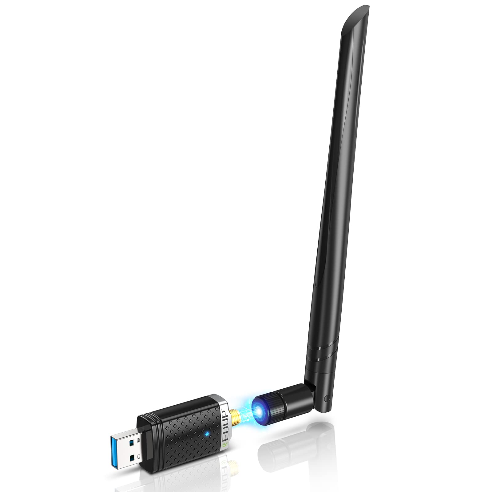 آداپتور بی‌سیم USB WiFi برای کامپیوتر، آداپتور بی‌سیم USB 3.0 AC1300Mbps WiFi دانگل 2.4G/5G دو باند آداپتور شبکه بی‌سیم برای ویندوز ۱۱/۱۰/۸/۷/ ایکس‌پی، مک ۱۰.۷ تا ۱۰.۱۵ لپتاپ، دسکتاپ، بازی‌های ویدیویی