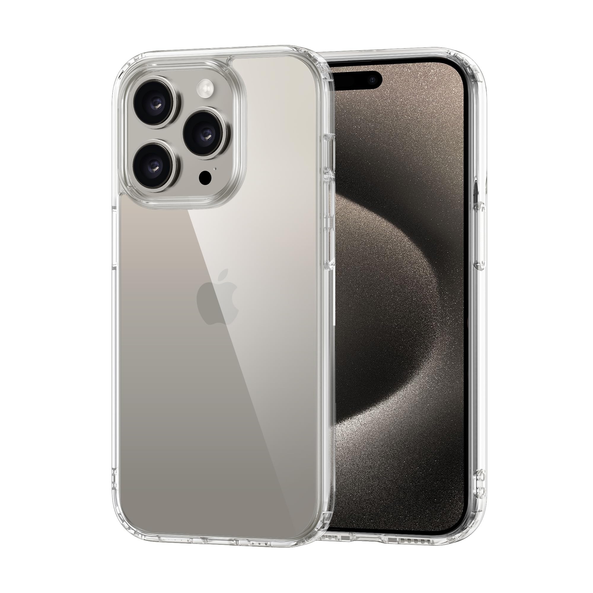 مورد T Tersely کریستال شفاف برای iPhone 15 Pro Max (6.7 اینچ)، پشتی سخت نازک ضدضربه با لبه‌های ضد‌خش، مناسب برای شارژ بی‌سیم برای 15 Pro Max