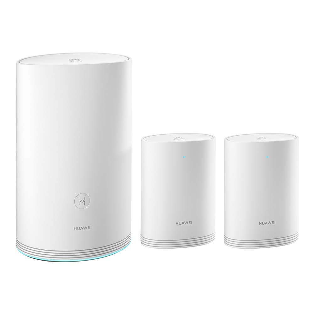 رابط HUAWEI HUW-WS5280-1PLUS2-WHT (1 پایه + 2 ماهواره)، روتر، سیستم وای فای خانگی Q2 Pro، پاورلاین گیگابیت، پورت‌های GE کامل، رومینگ بی‌درنگ، تاخیر کمتر، پلاگ اند پلی - سفید