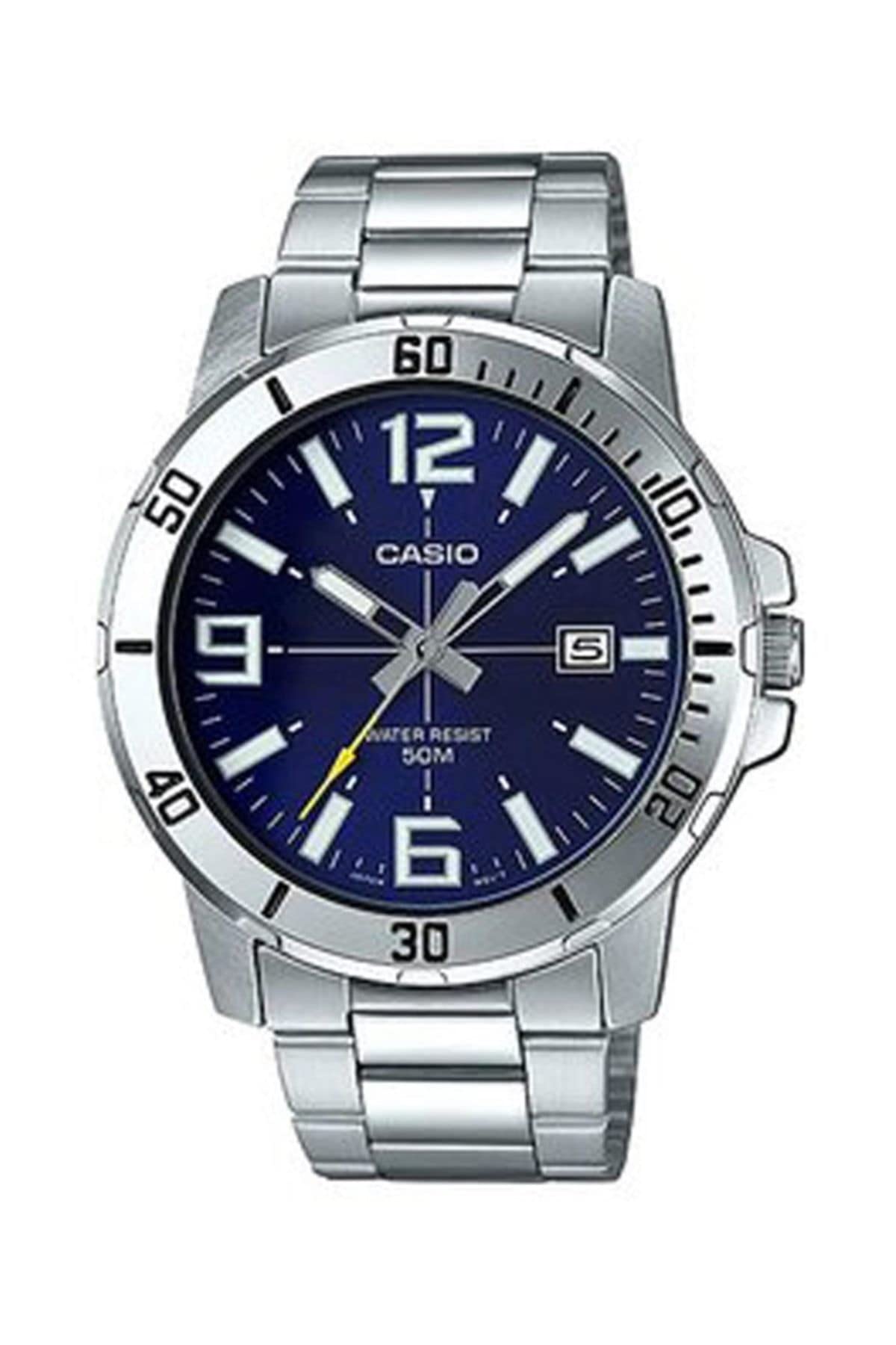 ساعت آنالوگ Casio: مدل MTP-VD01 مردانه مشکی نقره‌ای