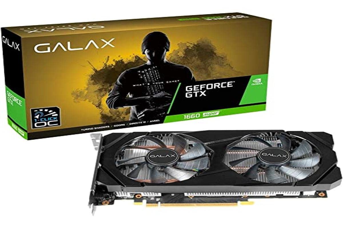 GALAX GeForce GTX 1660 Super اورکلاک با یک کلیک ۶ گیگابایت GDDR6 ۱۹۲-بیت DP/HDMI/DVI-D کارت گرافیک