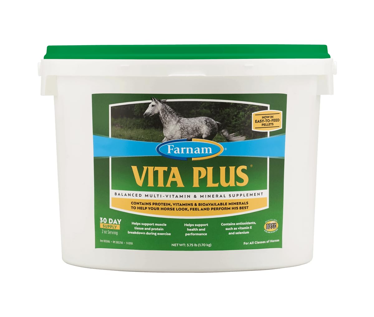 مکمل غذایی چندویتامین و معدنی Farnam Vita Plus Balanced برای اسب، تغذیه متعادل را برای پشتیبانی از سلامت و عملکرد کلی فراهم می کند، 3.75 پوند، تامین 30 روزه