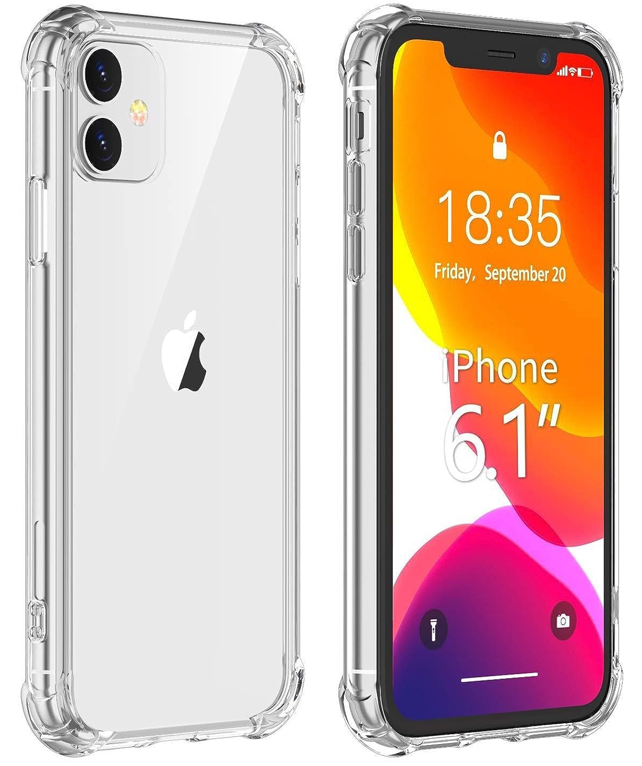 برای iPhone 11 محافظ موبایل، قابی بسیار نازک با روکش HD شفاف، قاب پشتی سخت PC + قاب نرم TPU، جلوگیری از شوک و جلوگیری از خش برای iPhone 11 (اینچ 6.1)