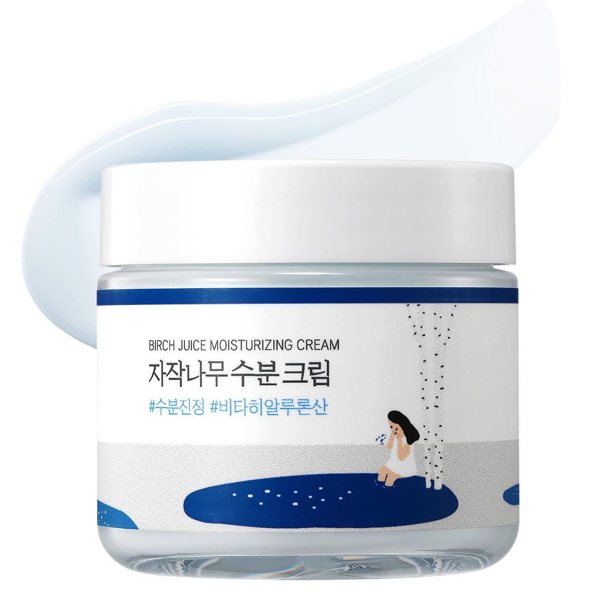 کرم مرطوب کننده ROUND LAB Birch Juice حجم 2.7 اونس، کرم مرطوب کننده 48 ساعته ویتا Hyaluronic Acid برای پوست های مستعد جوش، کاهش چربی، روغن و جوش سیاه، مراقبت از پوست کره ای 80 میلی لیتر (بسته 1 عدد)