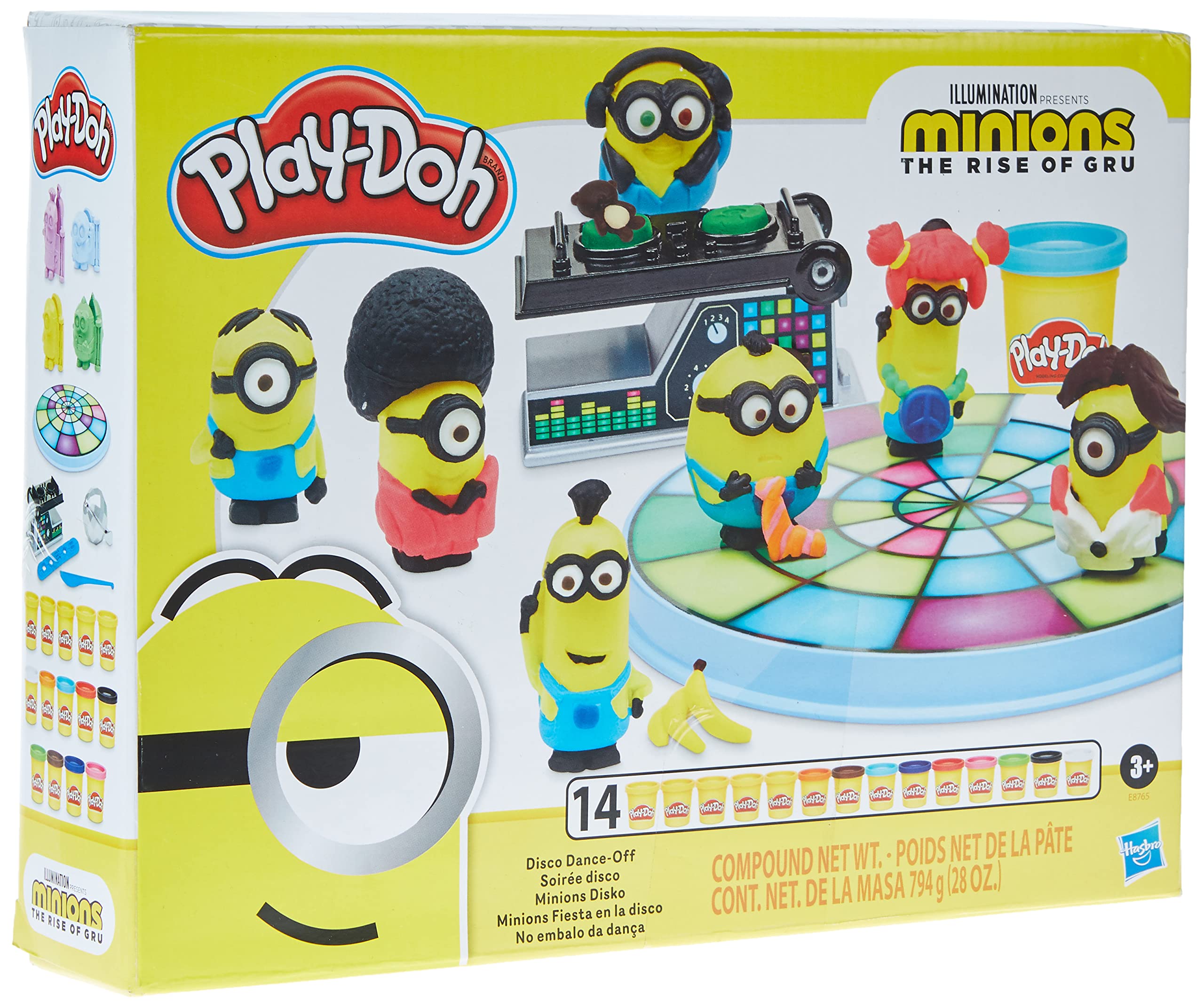 اسباب بازی Play-Doh Minions: ظهور گرو Disco Dance Off برای کودکان ۳ سال به بالا با ۱۴ جعبه از بشکه‌های بدون سم در رنگ‌های متنوع، مدل E87655L0
