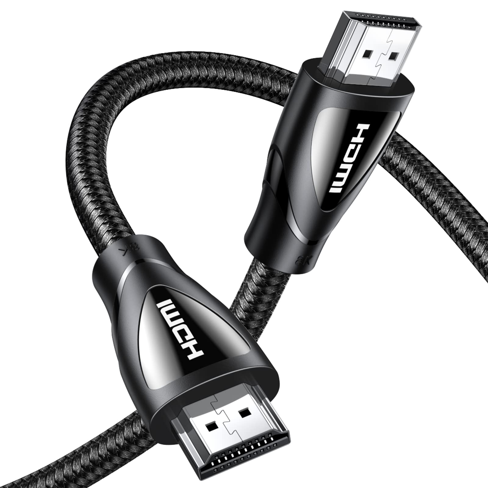 کابل HDMI 2.1 8K UGREEN 2 متر (6.6 فوت)، 8K@60Hz، 4K@240Hz/144Hz/120Hz، کابل HD، HDR 10+/Dolby/eARC/3D/HDCP 2.3، کابل ویدیویی سازگار با MacBook Pro/Switch/PS5/PS4/Steam Deck/Xbox/Roku/HDTV/DVD/پروژکتور