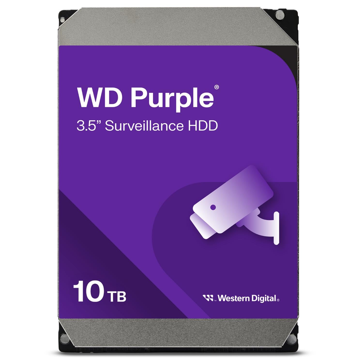 Western Digital WD پورپل Surveillance درایو سخت 10 ترابایت WD102PURZ 10 ترابایت ۲۵۶ مگابایت کش درایو سخت HDD