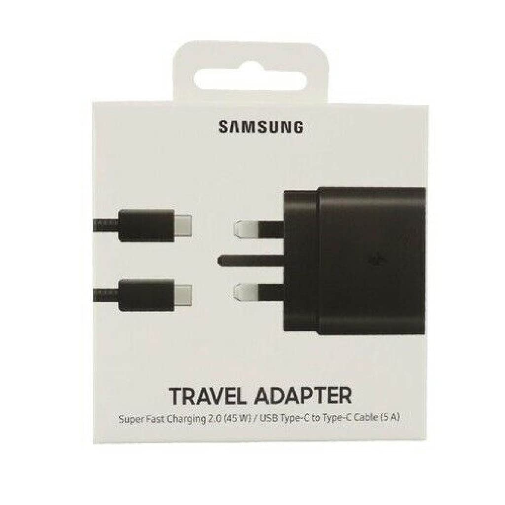 آداپتور سفر Samsung UK (45W با کابل USB نوع C) سیاه - EP-TA845XBEGCN