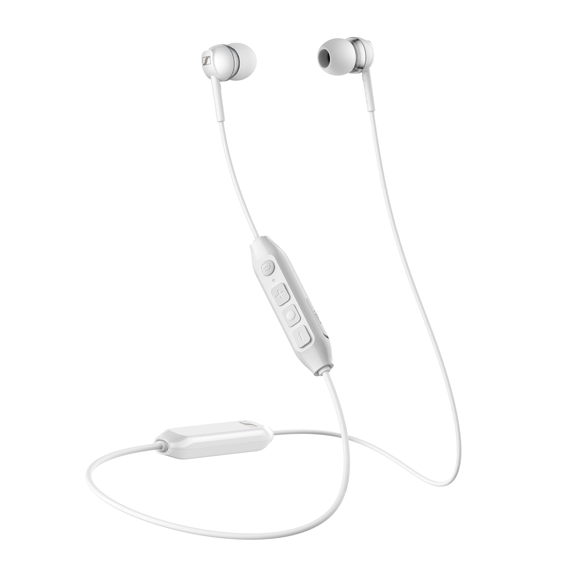 هدفون بی‌سیم Sennheiser CX 350BT با بلوتوث 5.0 - عمر باتری ۱۰ ساعته، شارژ سریع USB-C، دکمه دستیار مجازی، اتصال به دو دستگاه - سفید