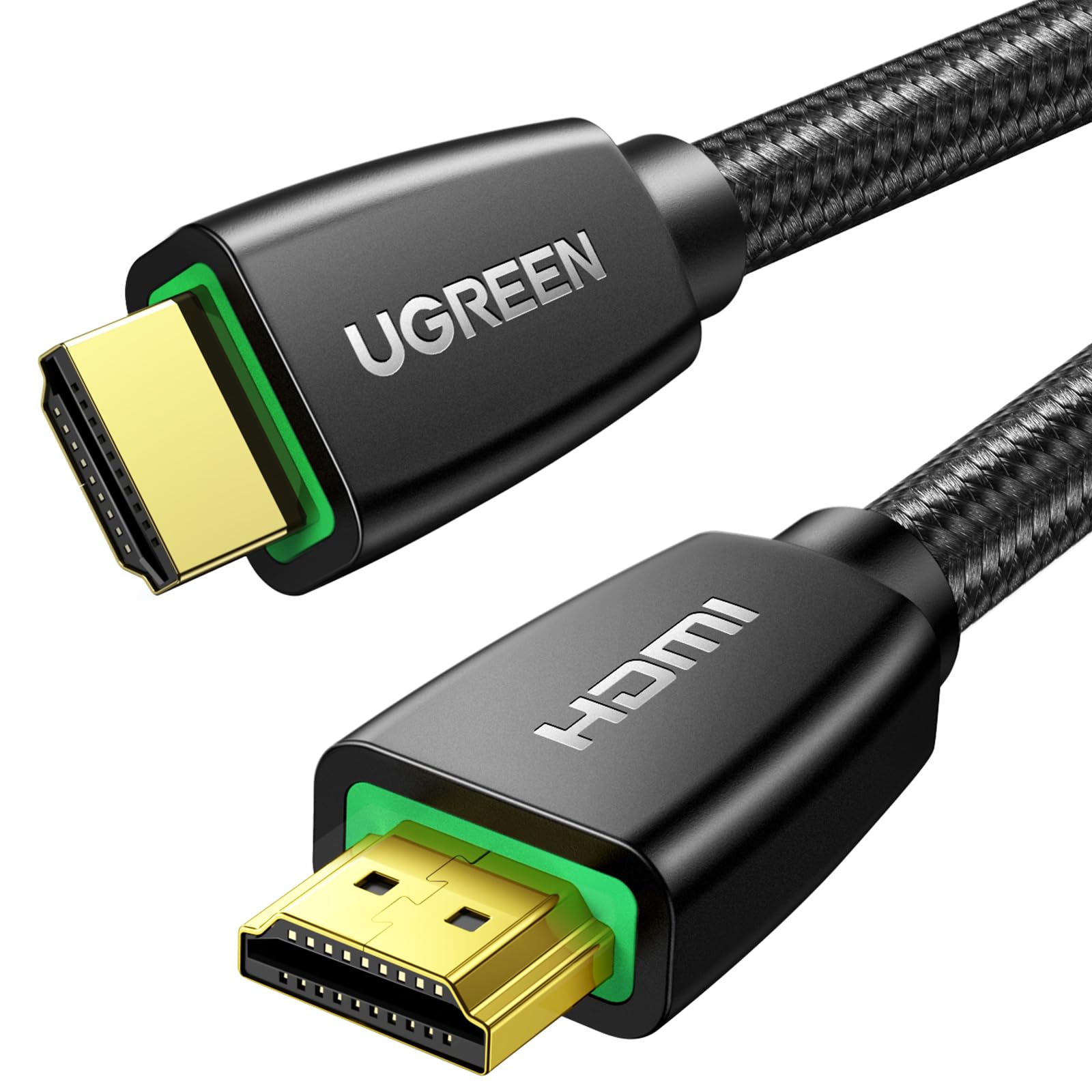 کابل HDMI UGREEN 4K 2M HDMI 2.0 18Gbps با سرعت بالا 4K@60Hz ویدئو سیم الترا HD 3D 4K بافته شده سازگار با MacBook Pro تلویزیون UHD Nintendo Switch Xbox Playstation PS5/4 کامپیوتر شخصی لپتاپ 2 متر