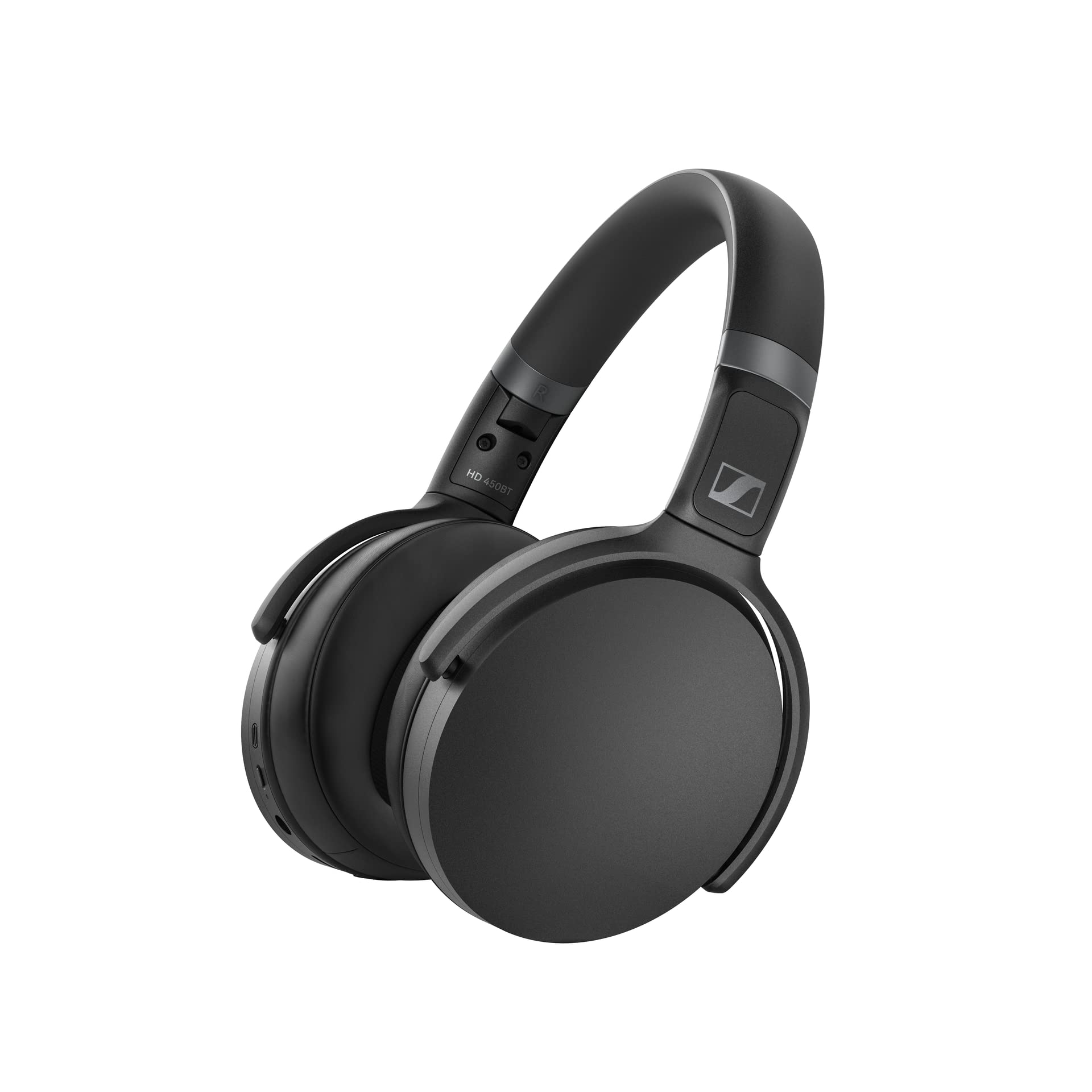 هدفون بی‌سیم بلوتوث 5.0 Sennheiser Consumer Audio 508386 Hd 450Bt با کنسل صدای فعال - عمر باطری ۳۰ ساعته، شارژ سریع USB-C، دکمه یاسته الکترونیکی، قابلیت تاشو - سیاه 6 عدد (بسته‌ی 1 عدد)