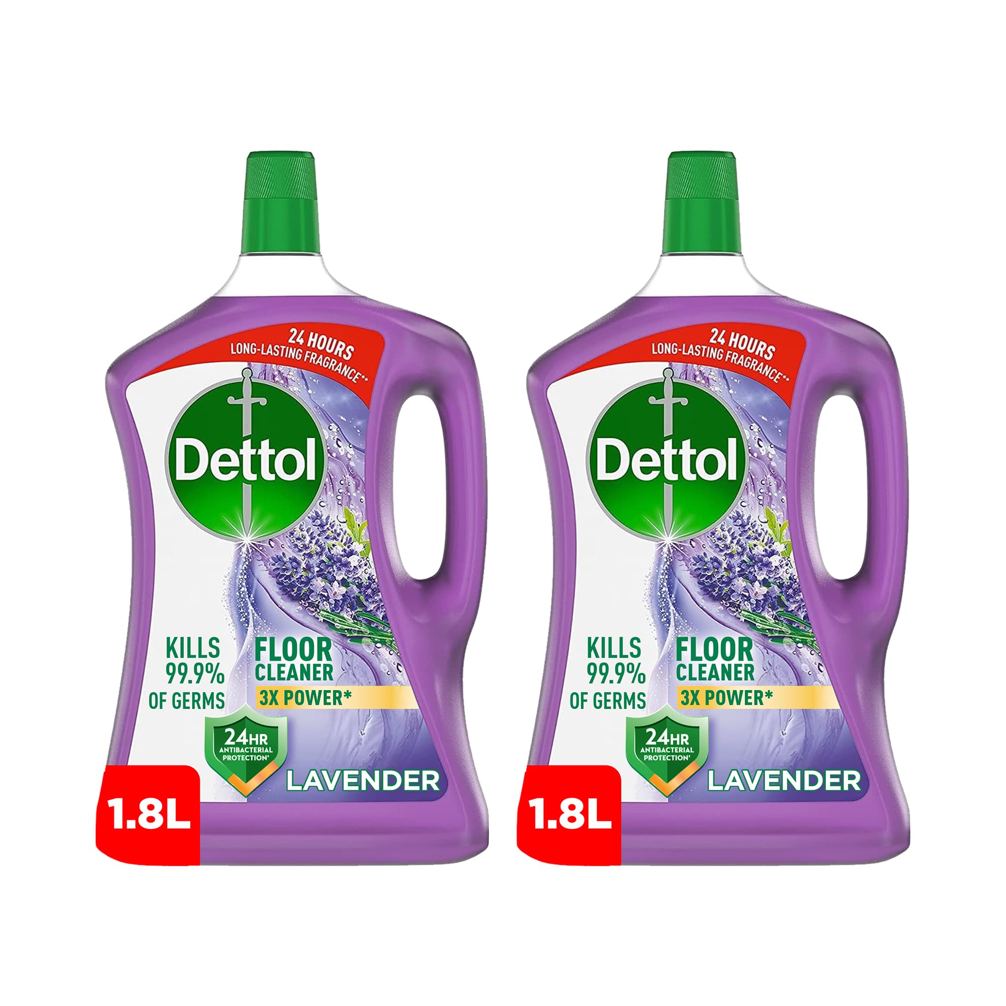 مایع تمیزکننده ضد عفونی کننده Dettol، بوی زنبق، 1.8 لیتر x 2