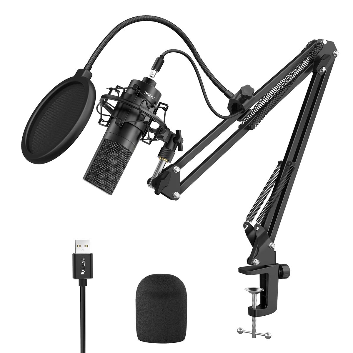 میکروفون USB ضبط حرفه ای کارخانه FIFINE TECHNOLOGY K780 با ایستگاه بازو