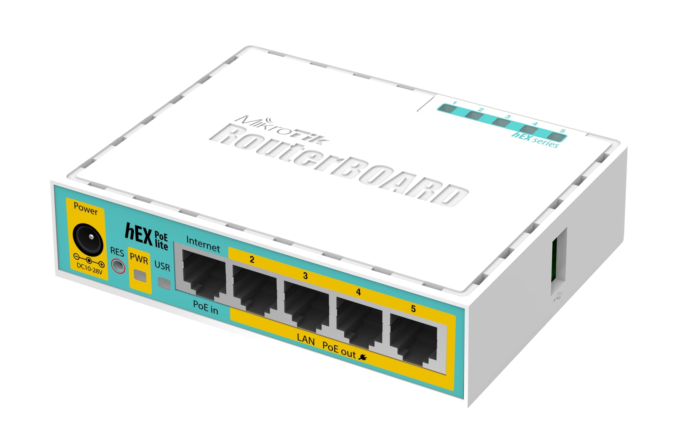 ریل میکروتیک hEX PoE lite روتر سیمی فست اترنت سفید