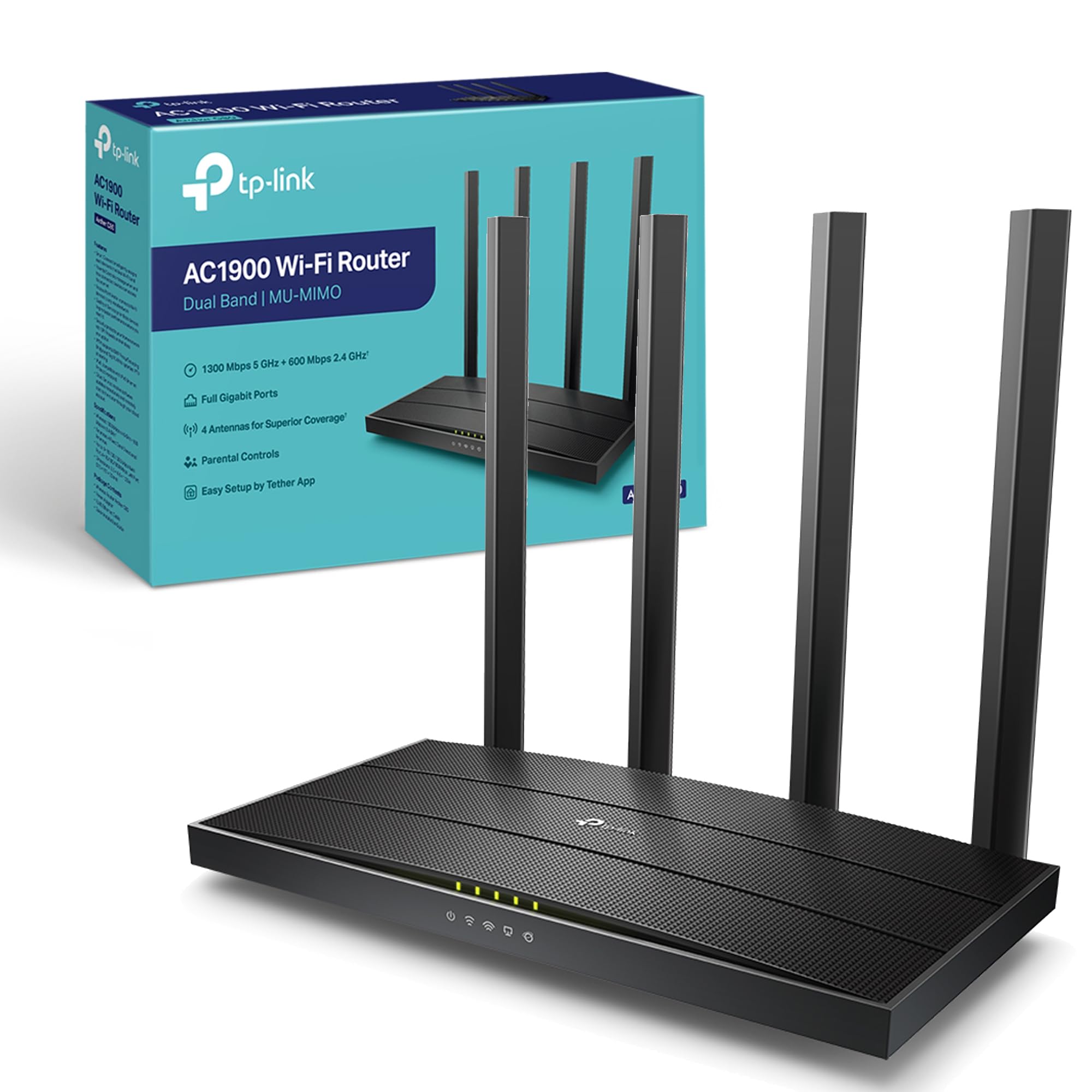 TP-Link Archer C80 یک روتر بازی بی‌سیم دو بانده AC1900 MU-MIMO است، سرعت Wi-Fi تا 1300 مگابیت بر ثانیه/5 گیگاهرتز + 600 مگابیت بر ثانیه/2.4 گیگاهرتز را پشتیبانی می‌کند، از کنترل والدین، Wi-Fi مهمان ورودی AC1900 مگابیت بر ثانیه، پورت‌های گیگابیتی تک.