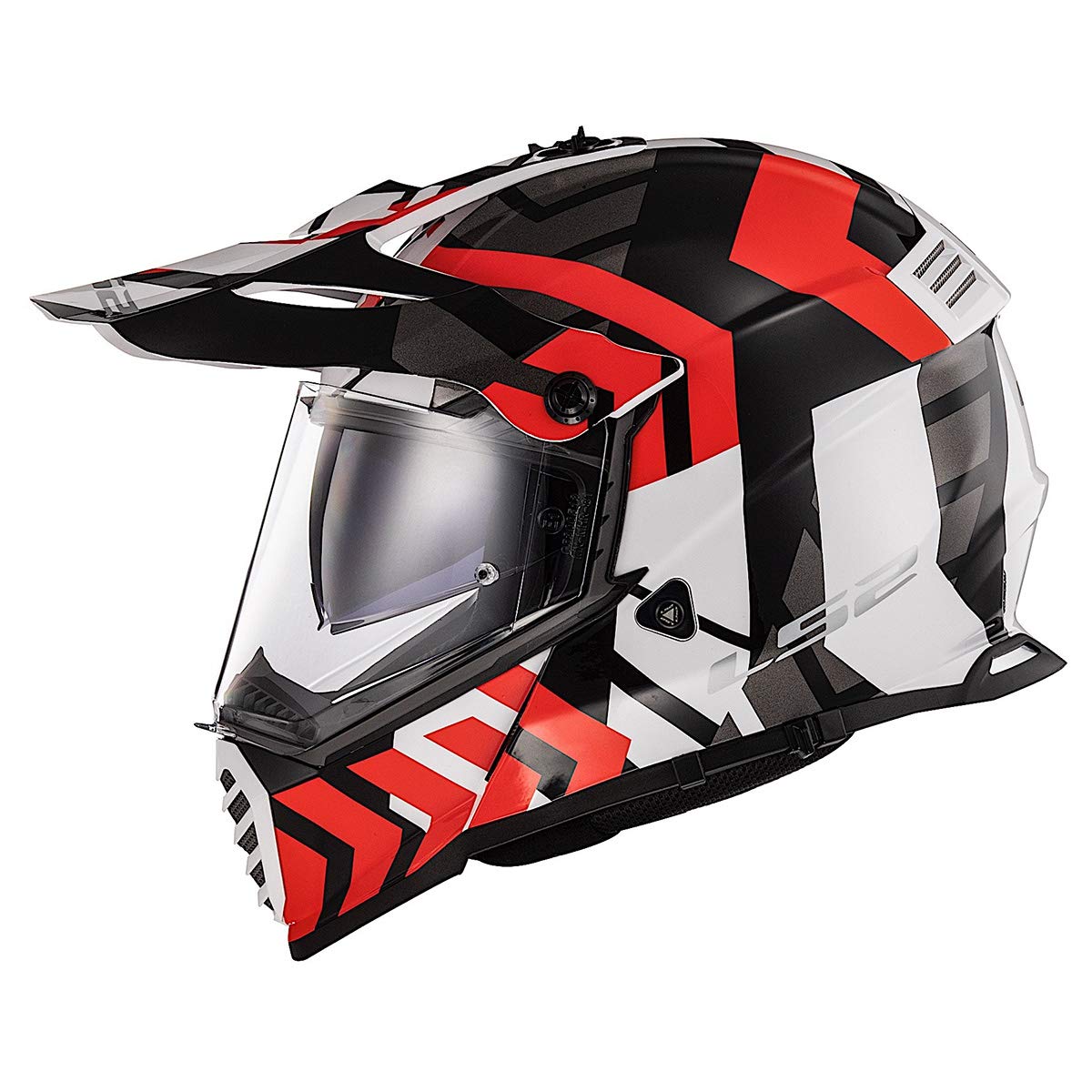 کلاه LS2 مدل Blaze Adventure سایز XS رنگ قرمز/سیاه/سفید